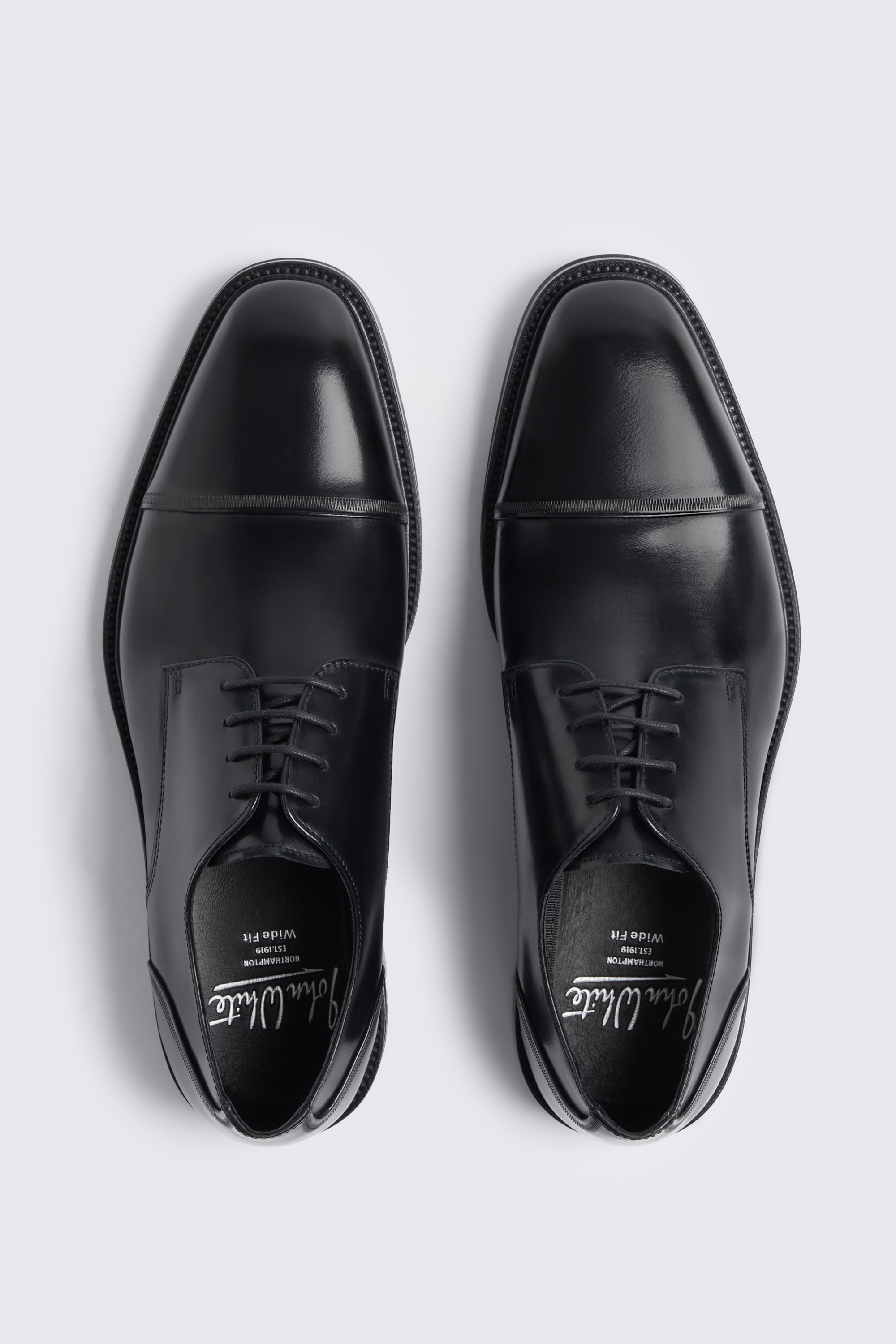 John White Broad Black Derby Shoe