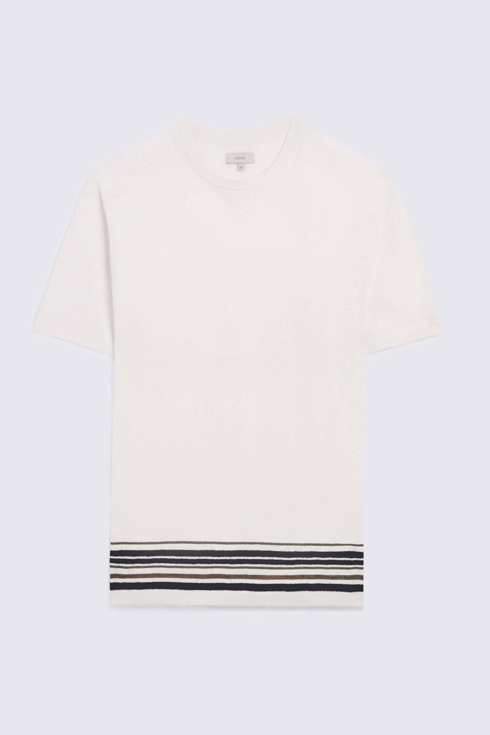 Off-White Multi Stripe Linen-Blend T-shirt