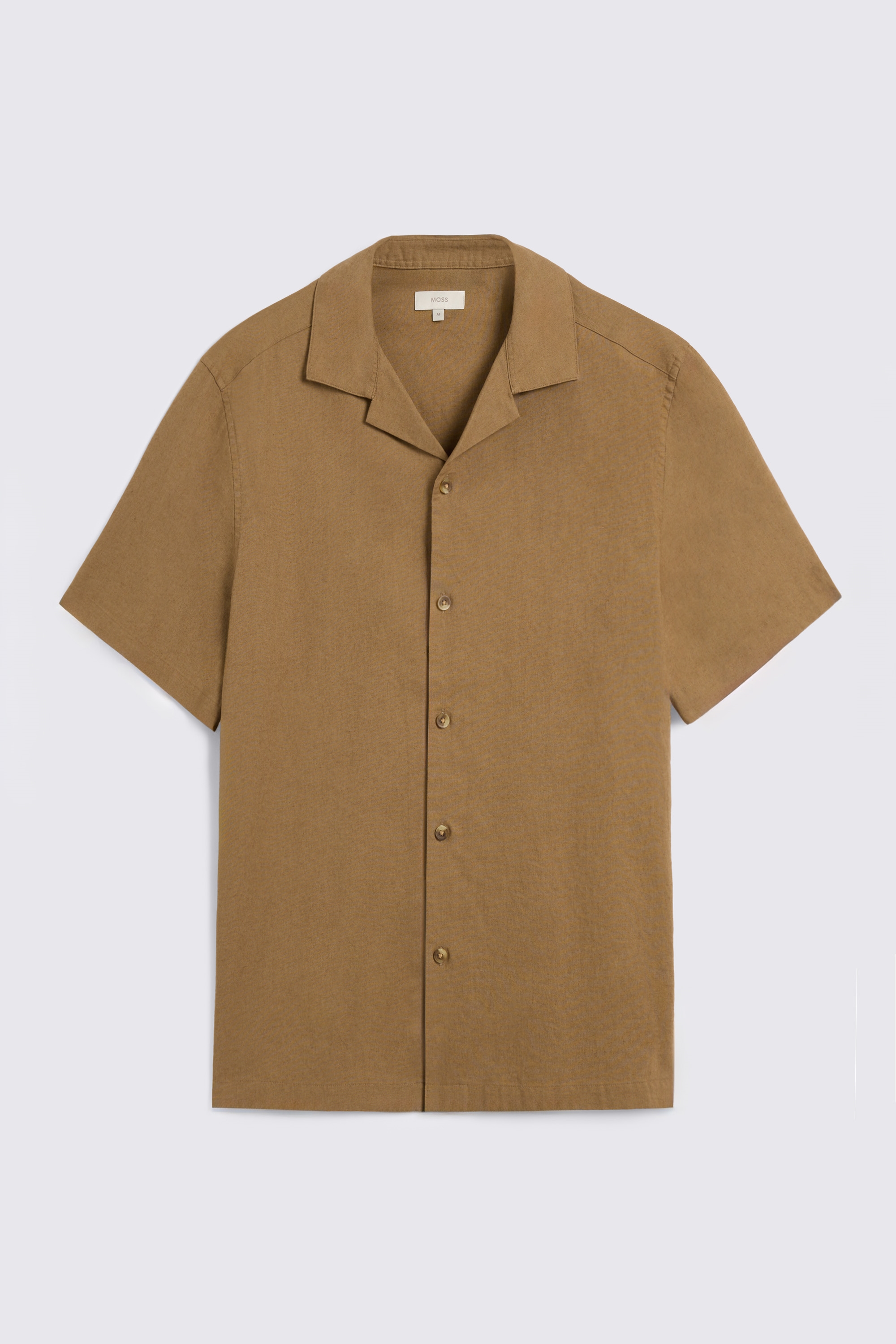 Dark Taupe Cotton Linen Cuban Shirt