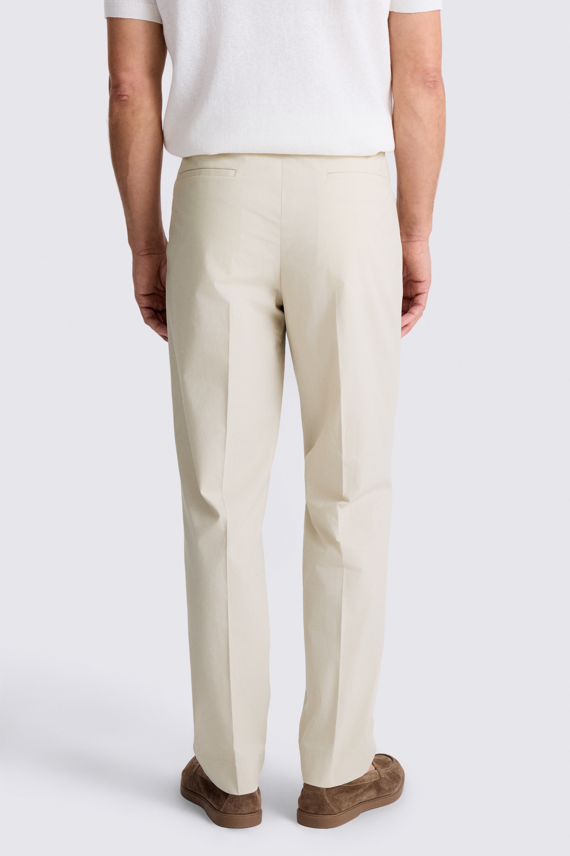 Light Camel Cotton Pleated Trouser 