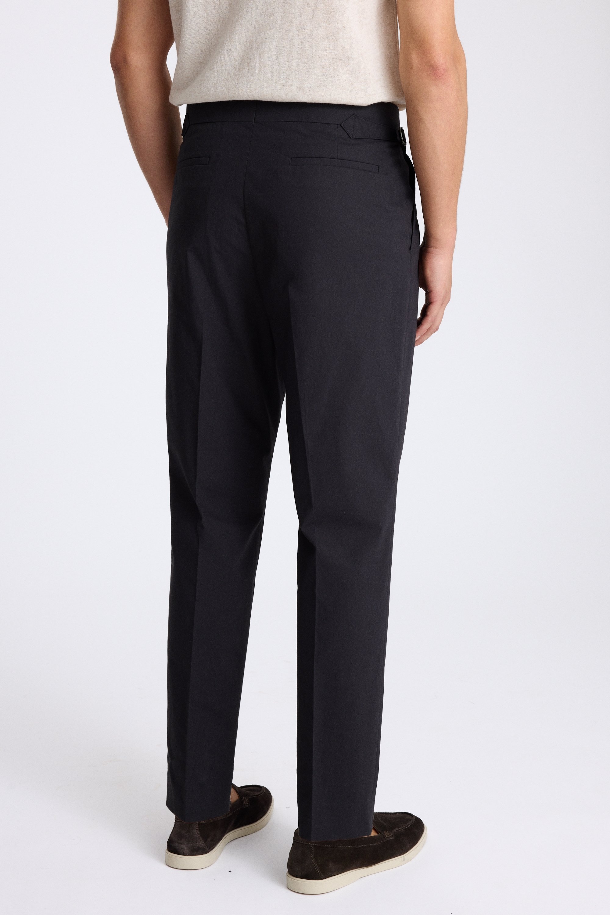 Ligth Black Cotton Pleated Trouser 