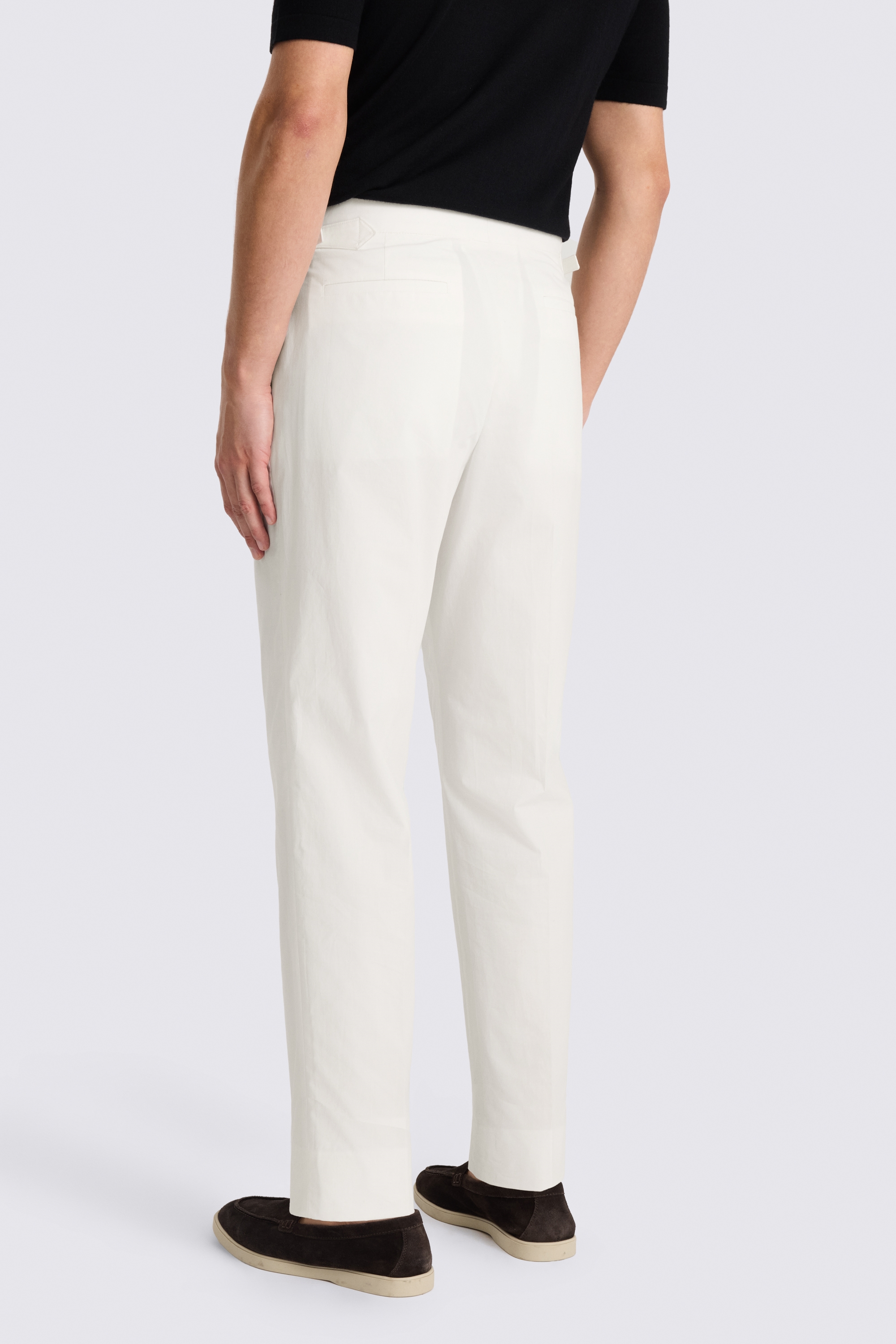 White Cotton Pleated Pant 