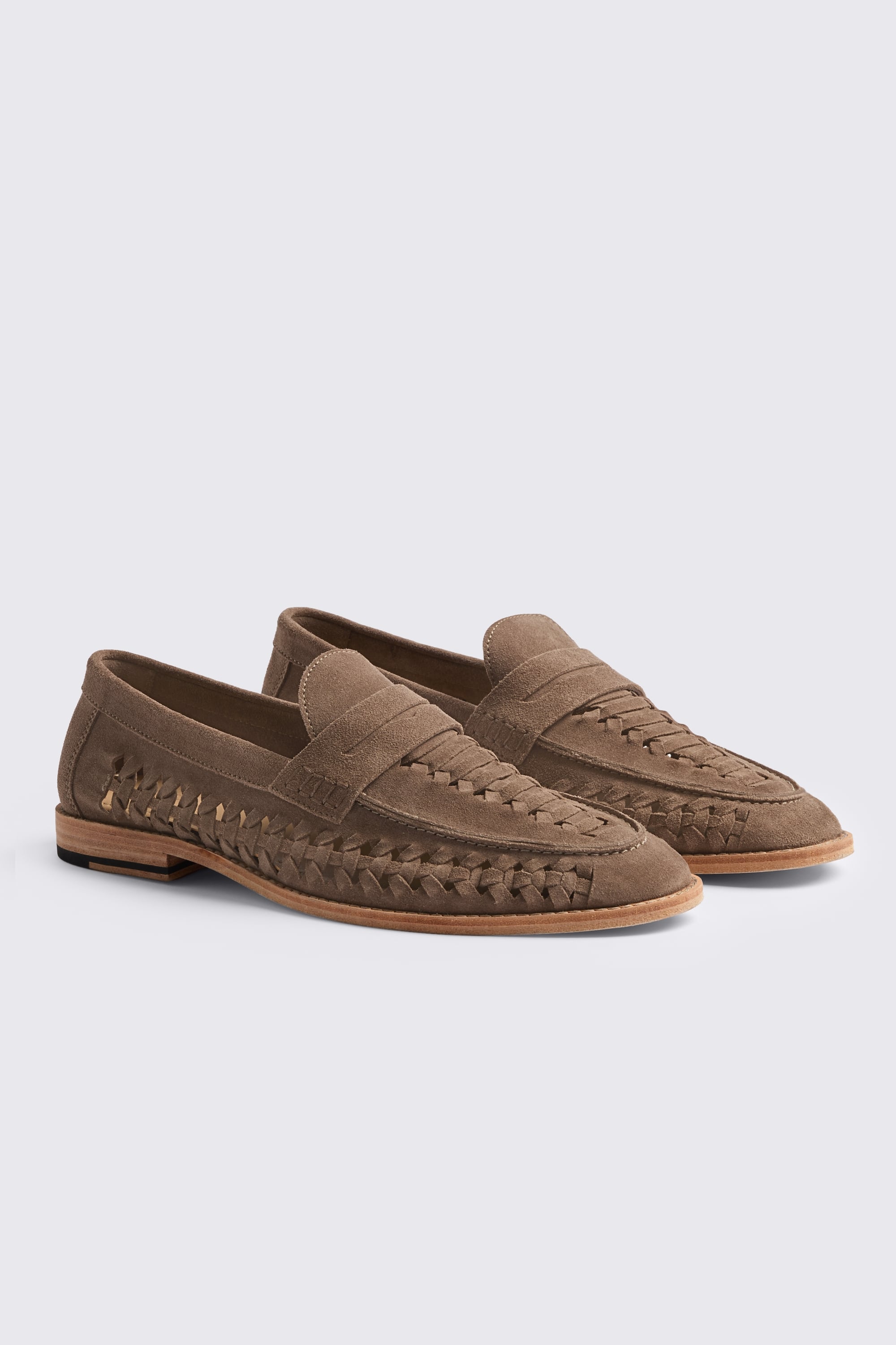 Capri Taupe Suede Woven Loafers