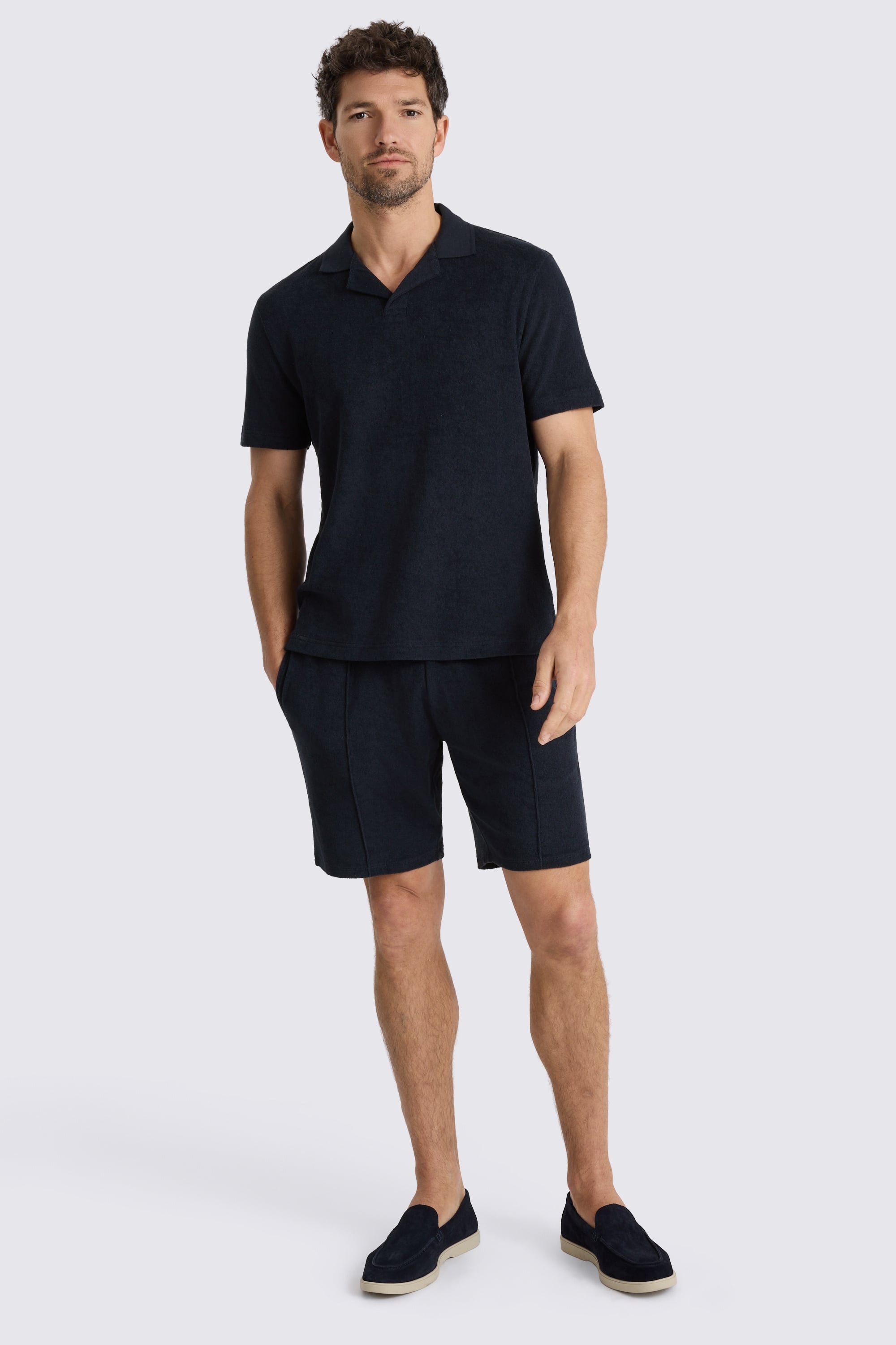 Navy Terry Towelling Shorts