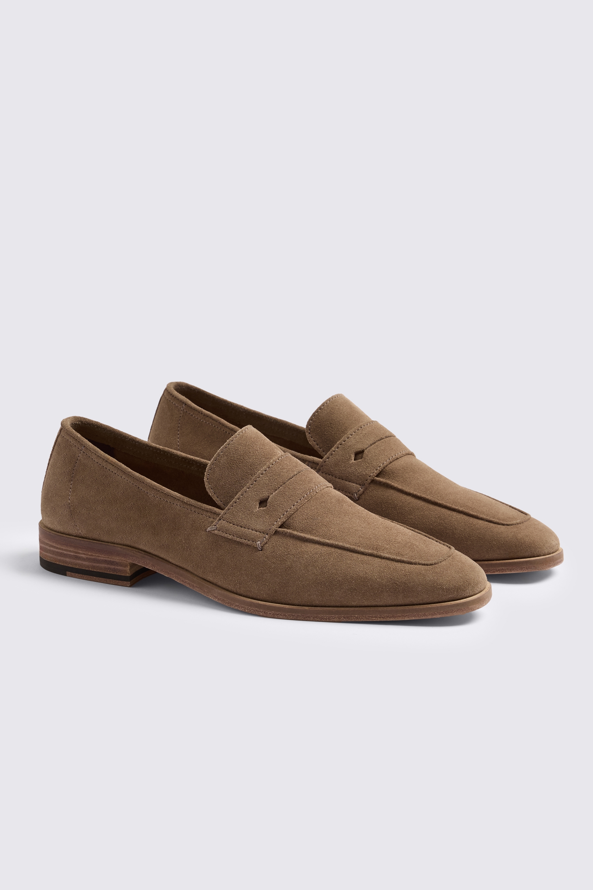 Nude Suede Relaxed Loafers