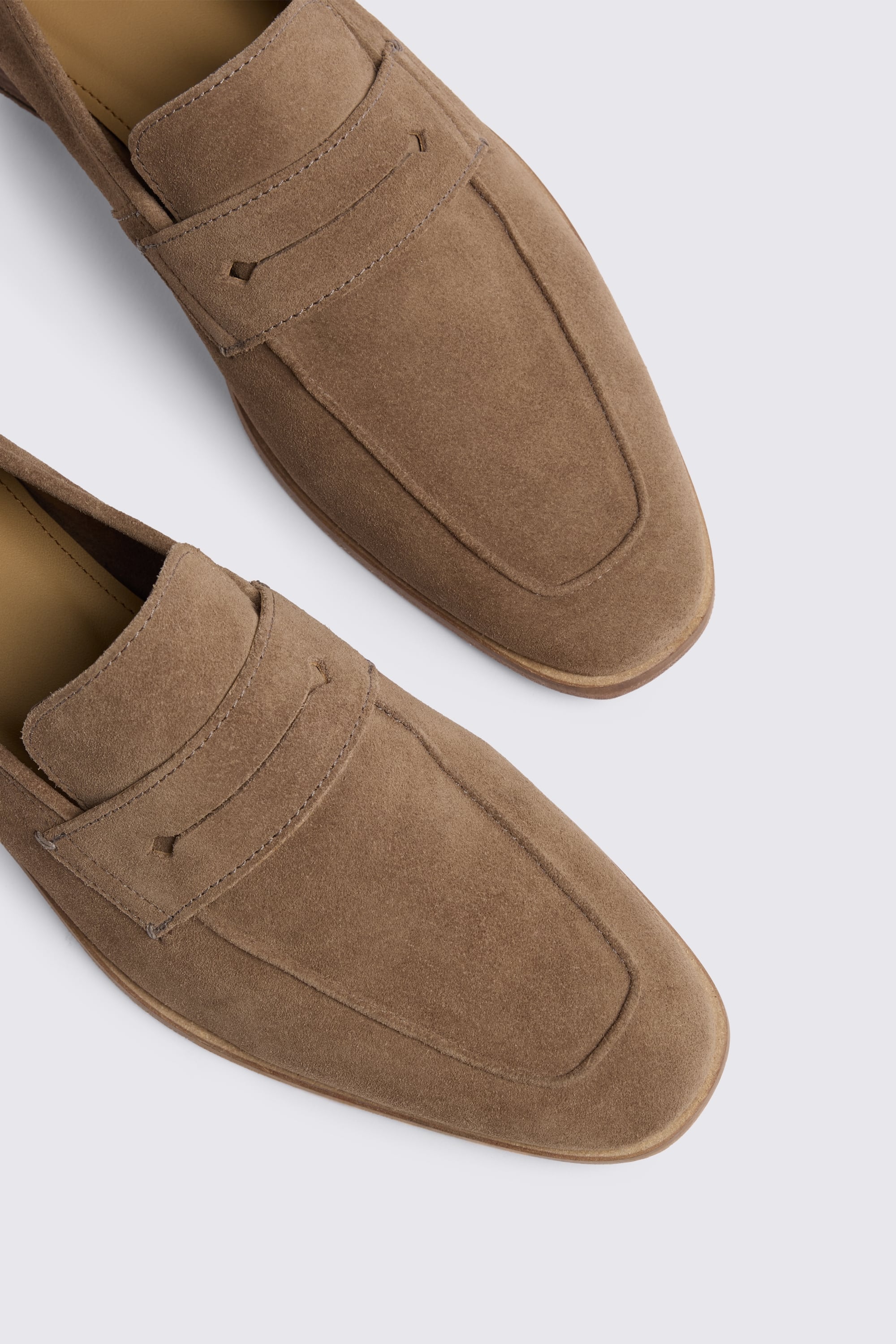 Nude Suede Relaxed Loafers