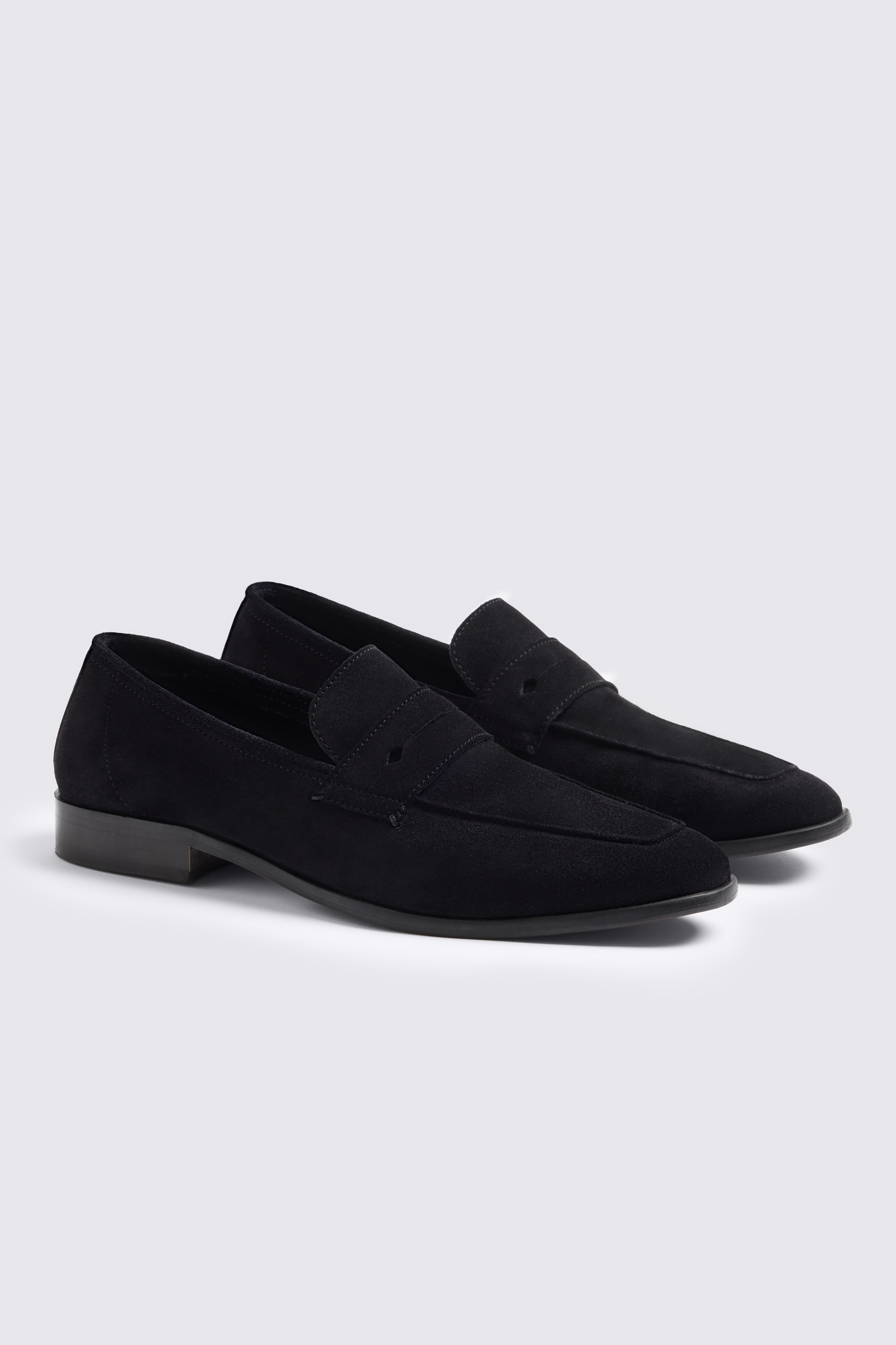 Navy Suede Relaxed Loafers