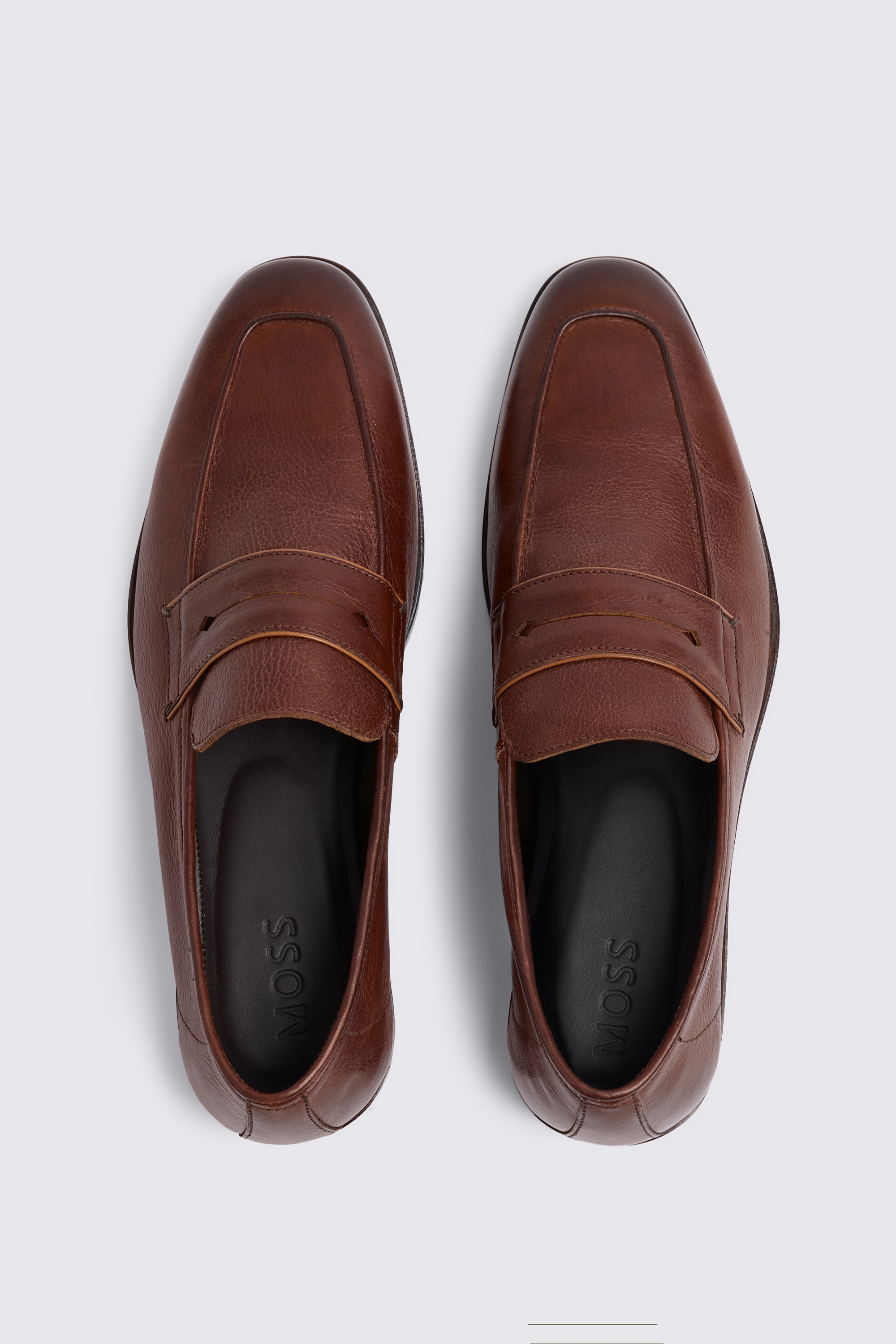 Tan Leather Relaxed Loafers