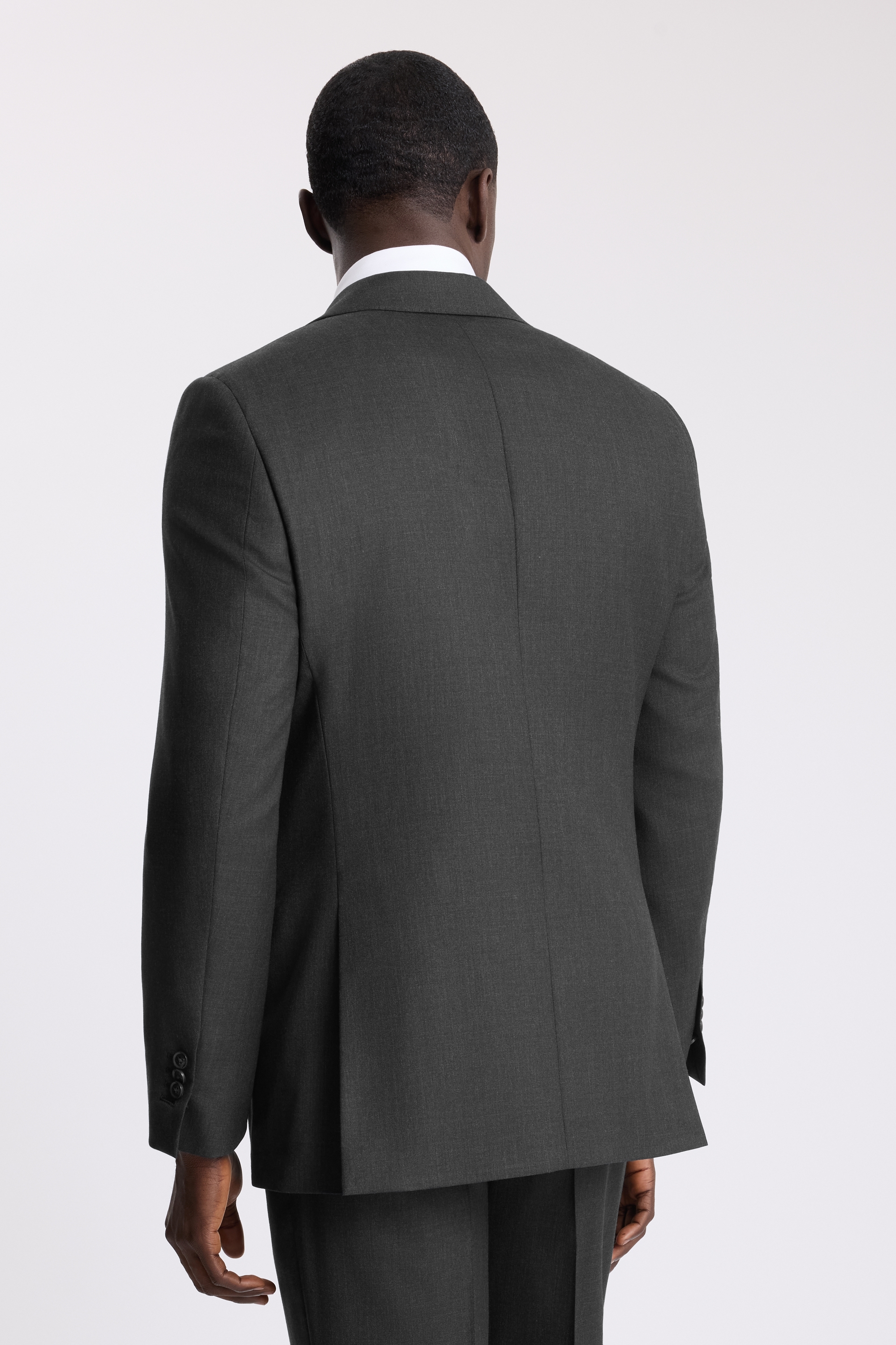 Regular Fit Charcoal Twill Suit