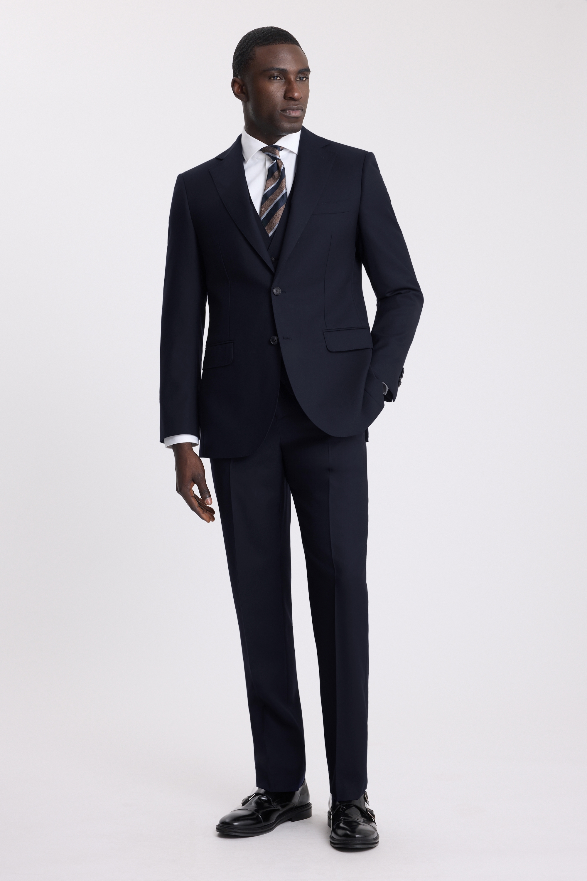 Regular Fit Navy Twill Suit