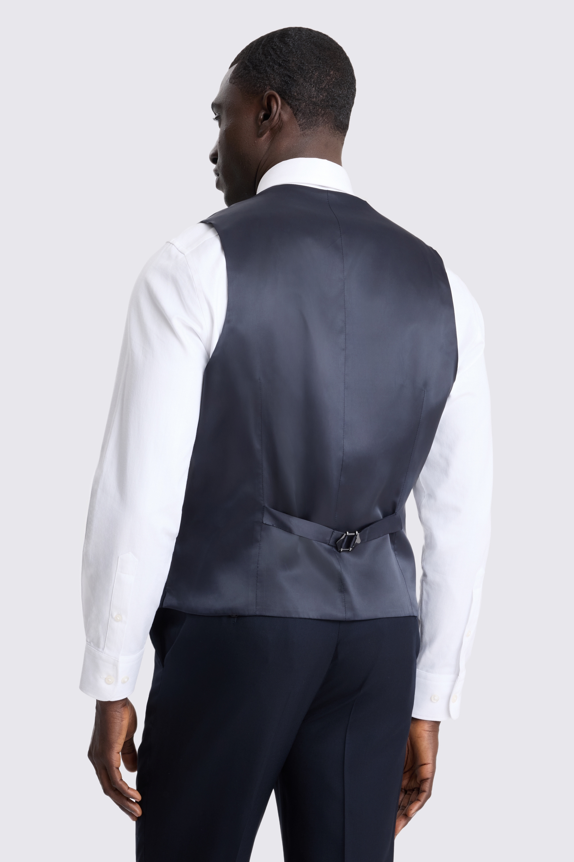 Regular Fit Navy Twill Vest