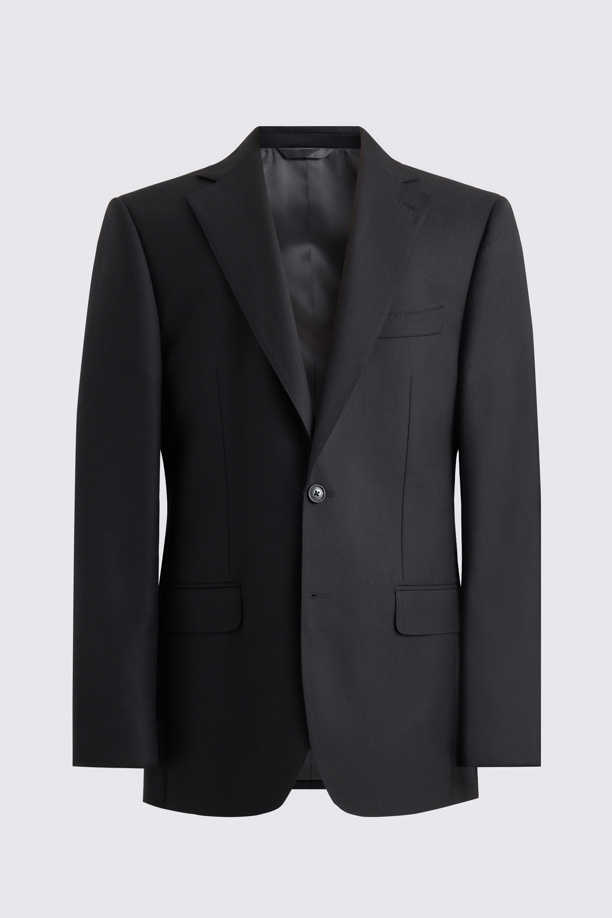 Regular Fit Black Twill Suit Jacket