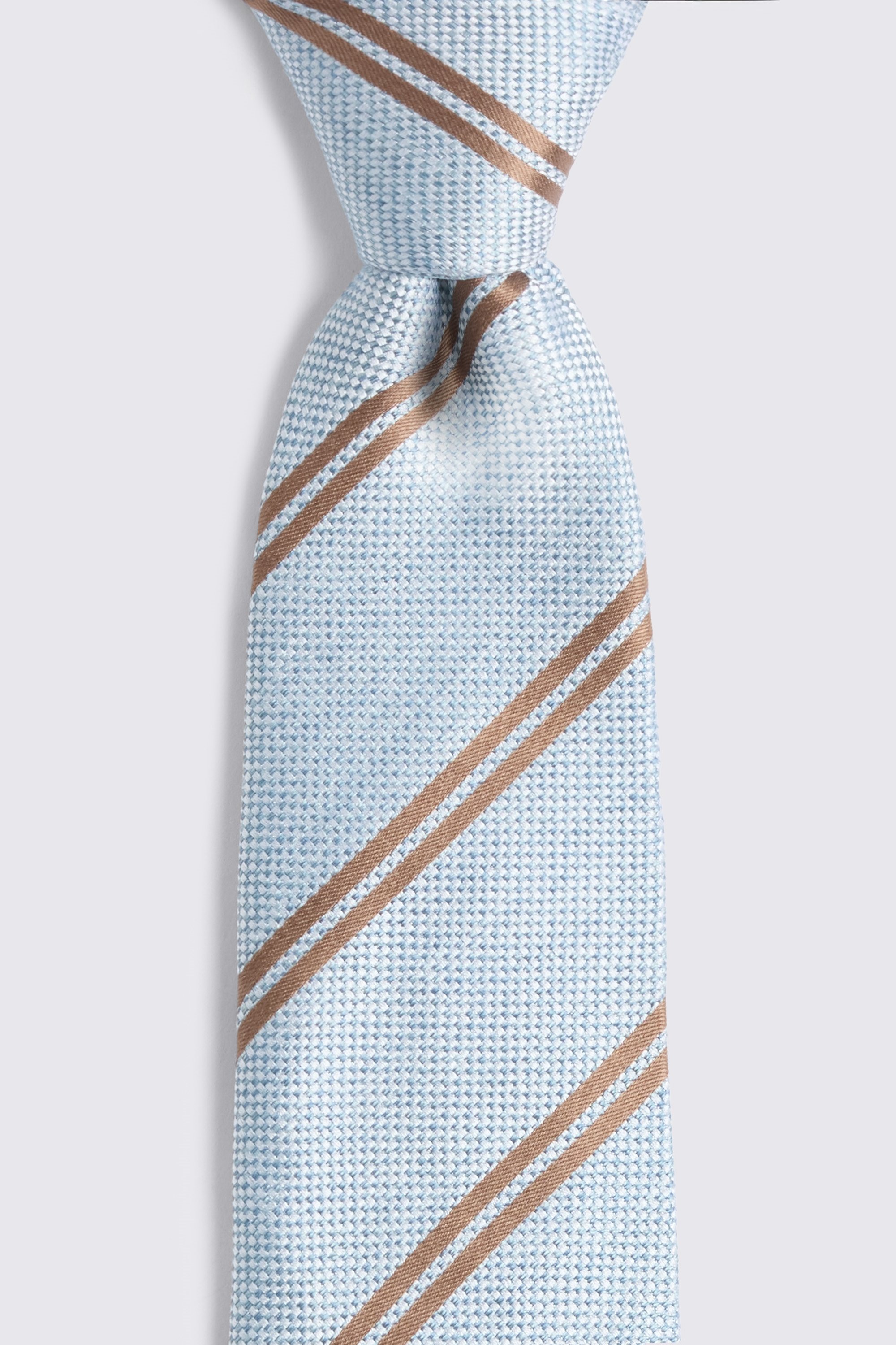Light Teal & Copper Silk Stripe Tie