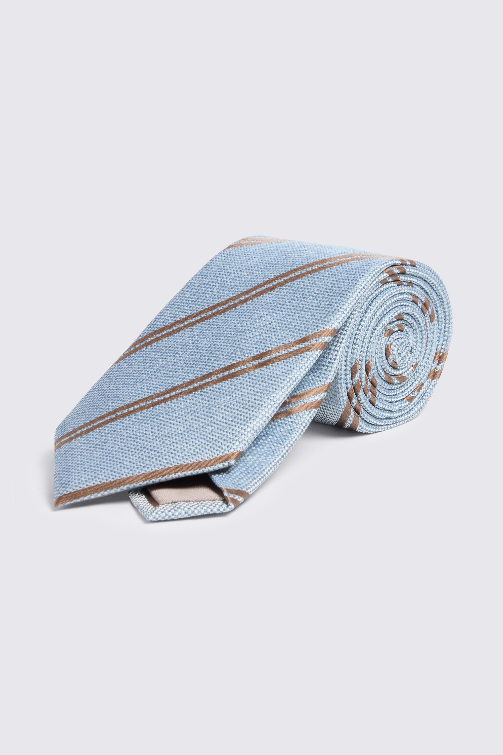 Light Teal & Copper Silk Stripe Tie