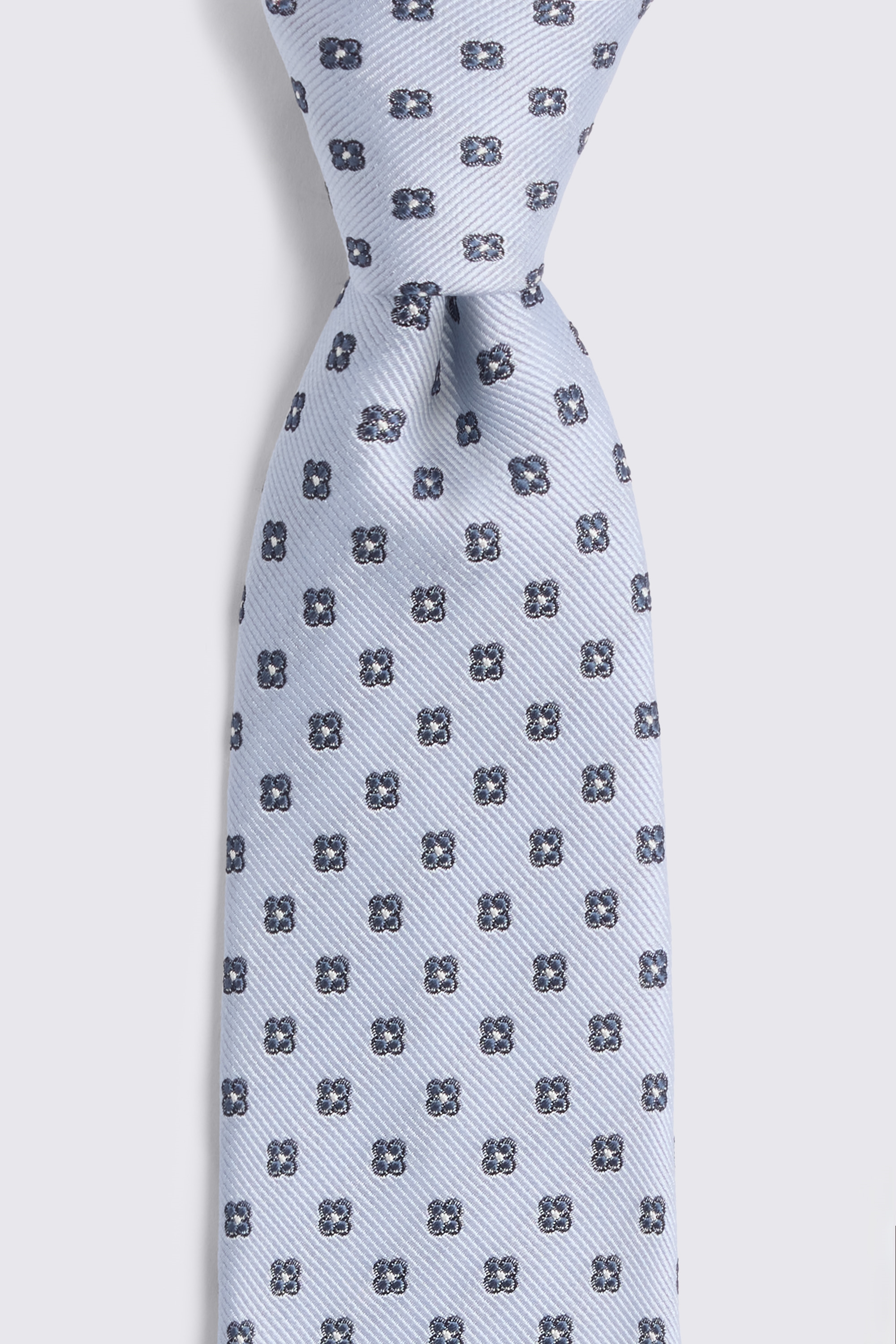 Mid Blue Silk Ditsy Medallion Tie