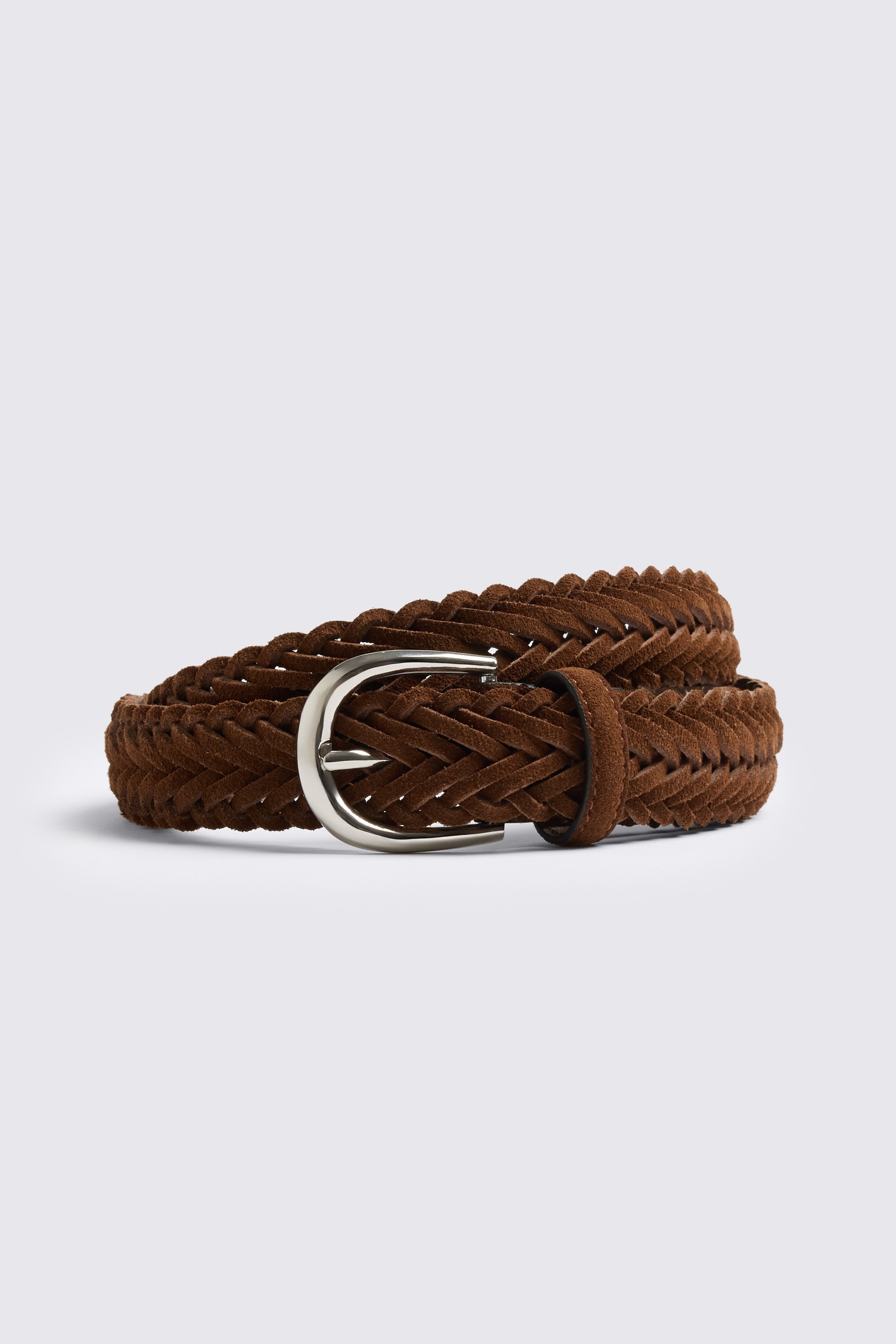 Tobacco Suede Woven Belt