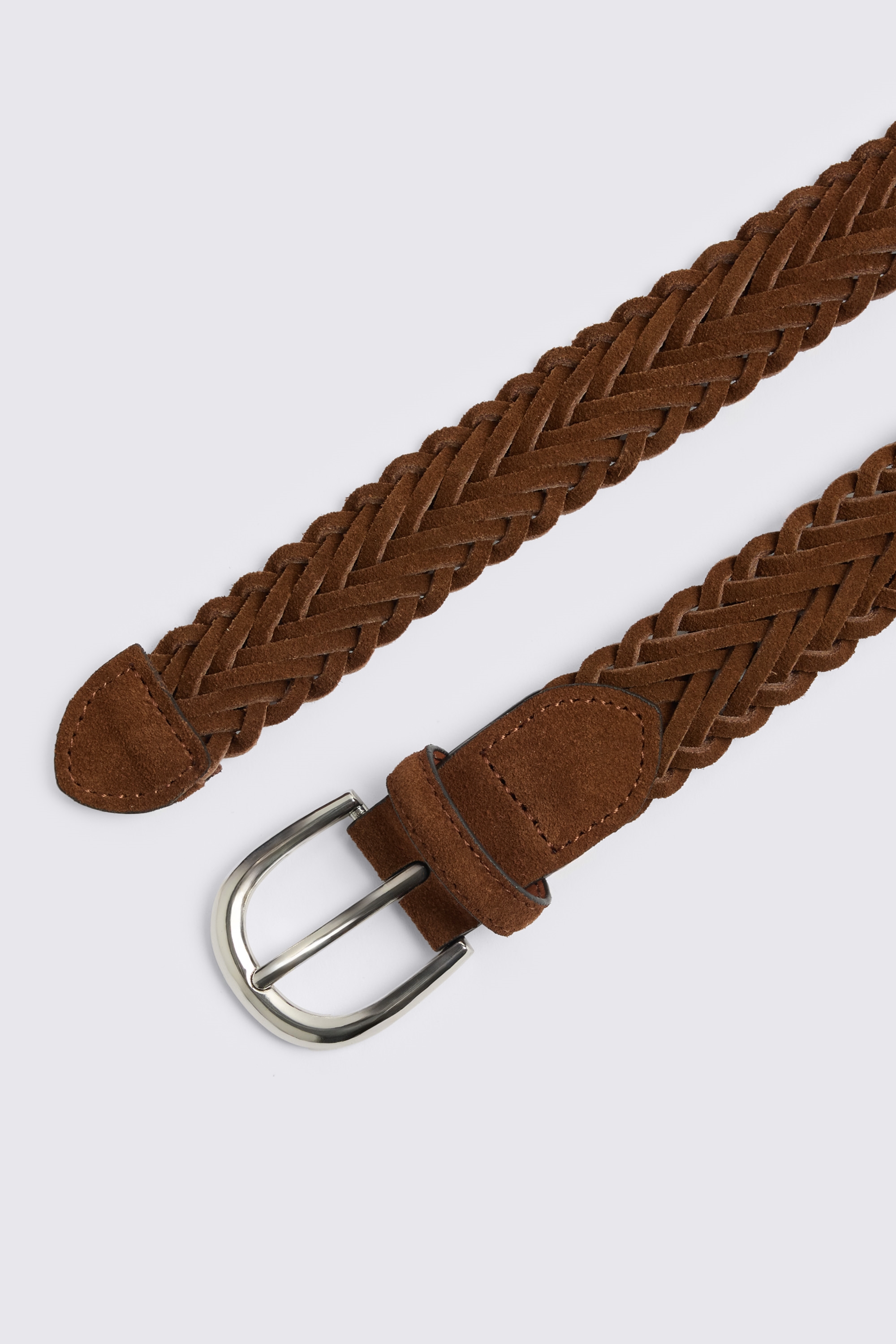 Tobacco Suede Woven Belt