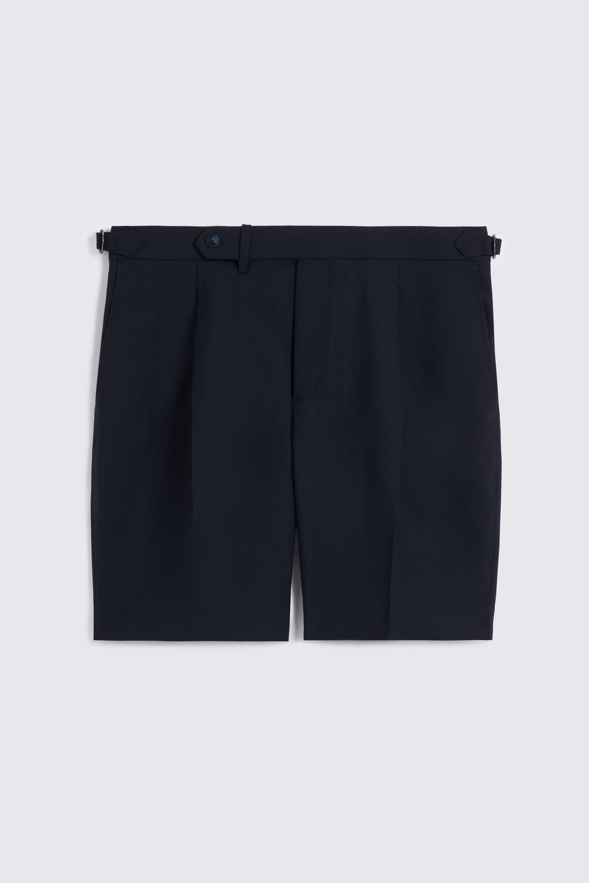 Navy Wool Pleated Short 