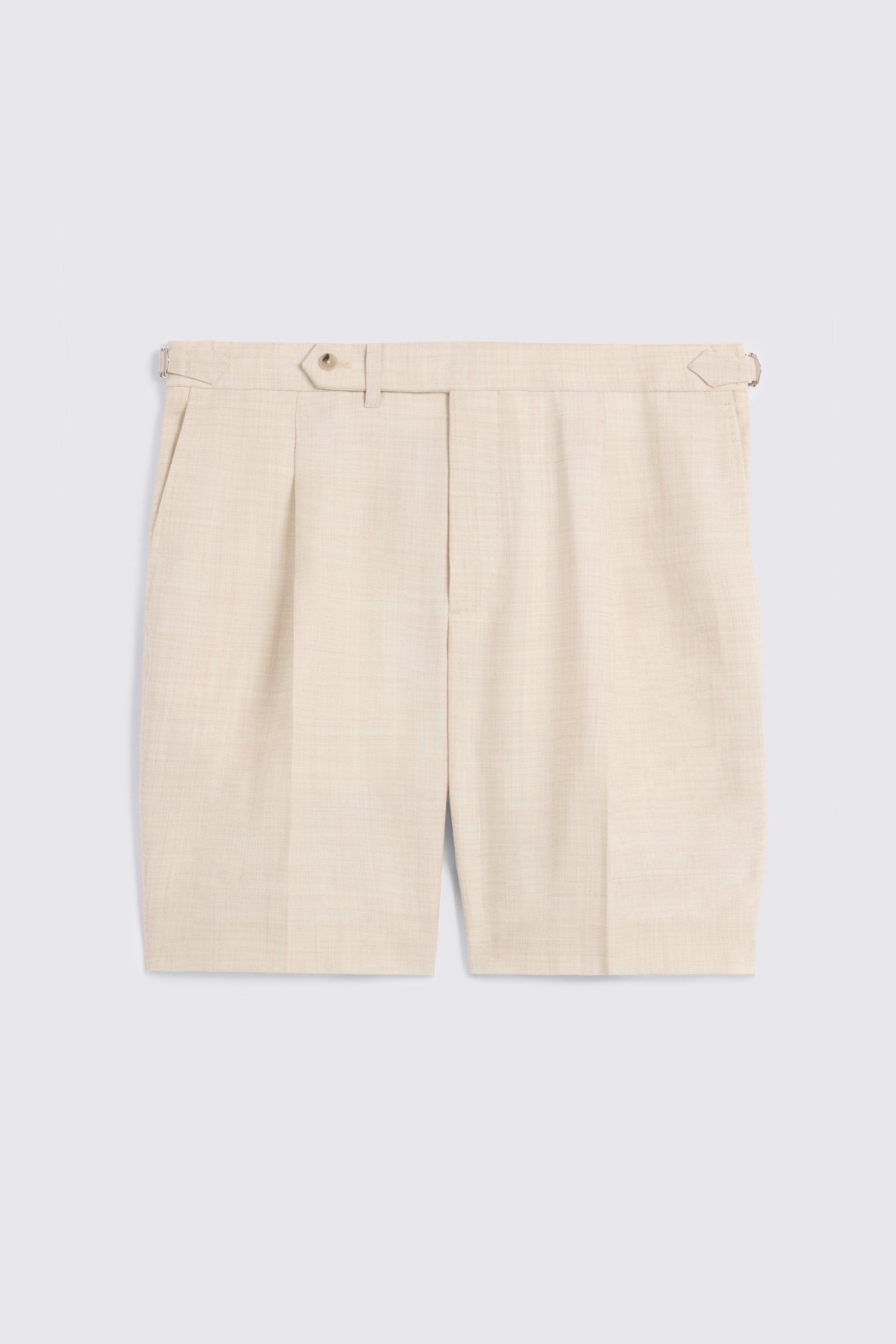 Neutral Wool Pleated Short 