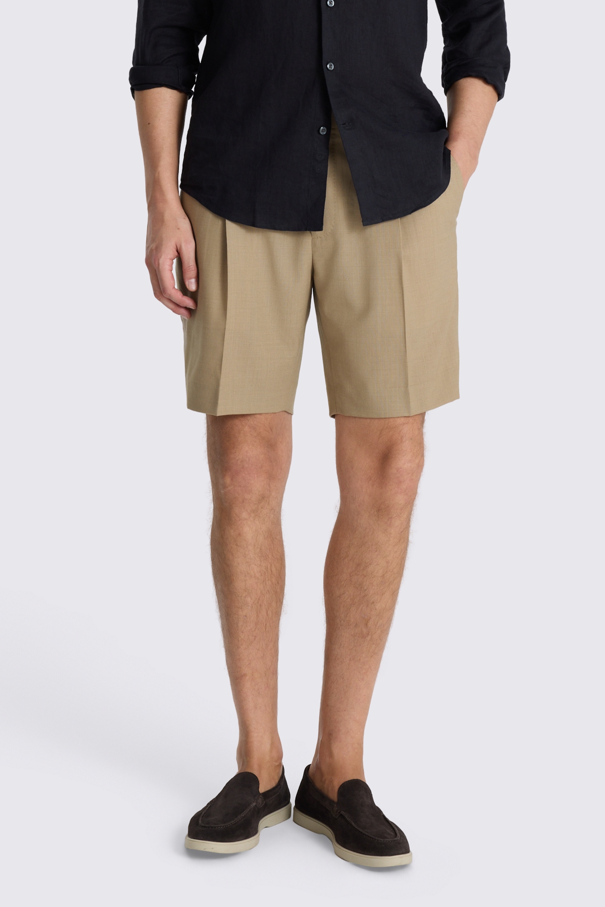 Camel Wool Pleated Short 
