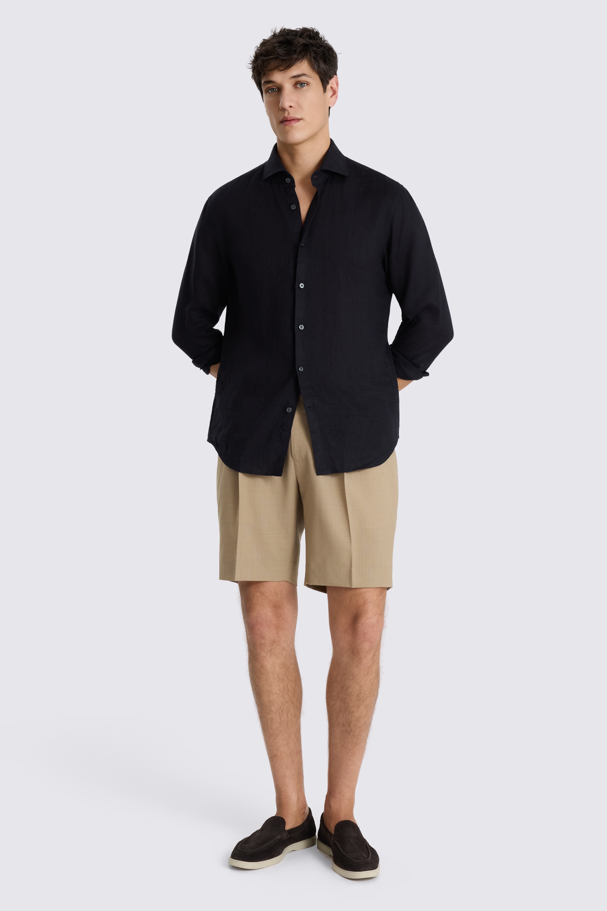Camel Wool Pleated Short 