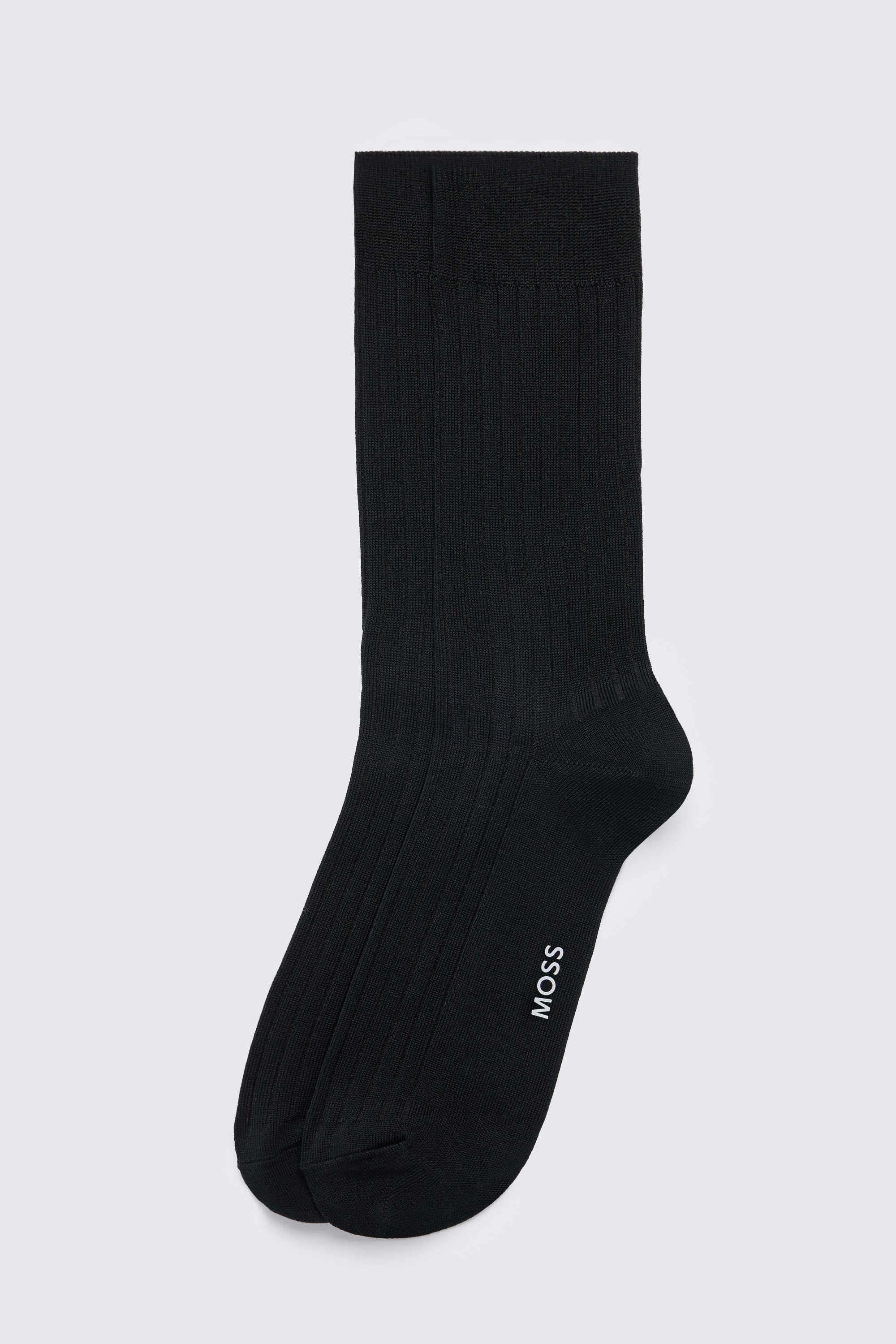 Midnight Mercerised Ribbed Sock
