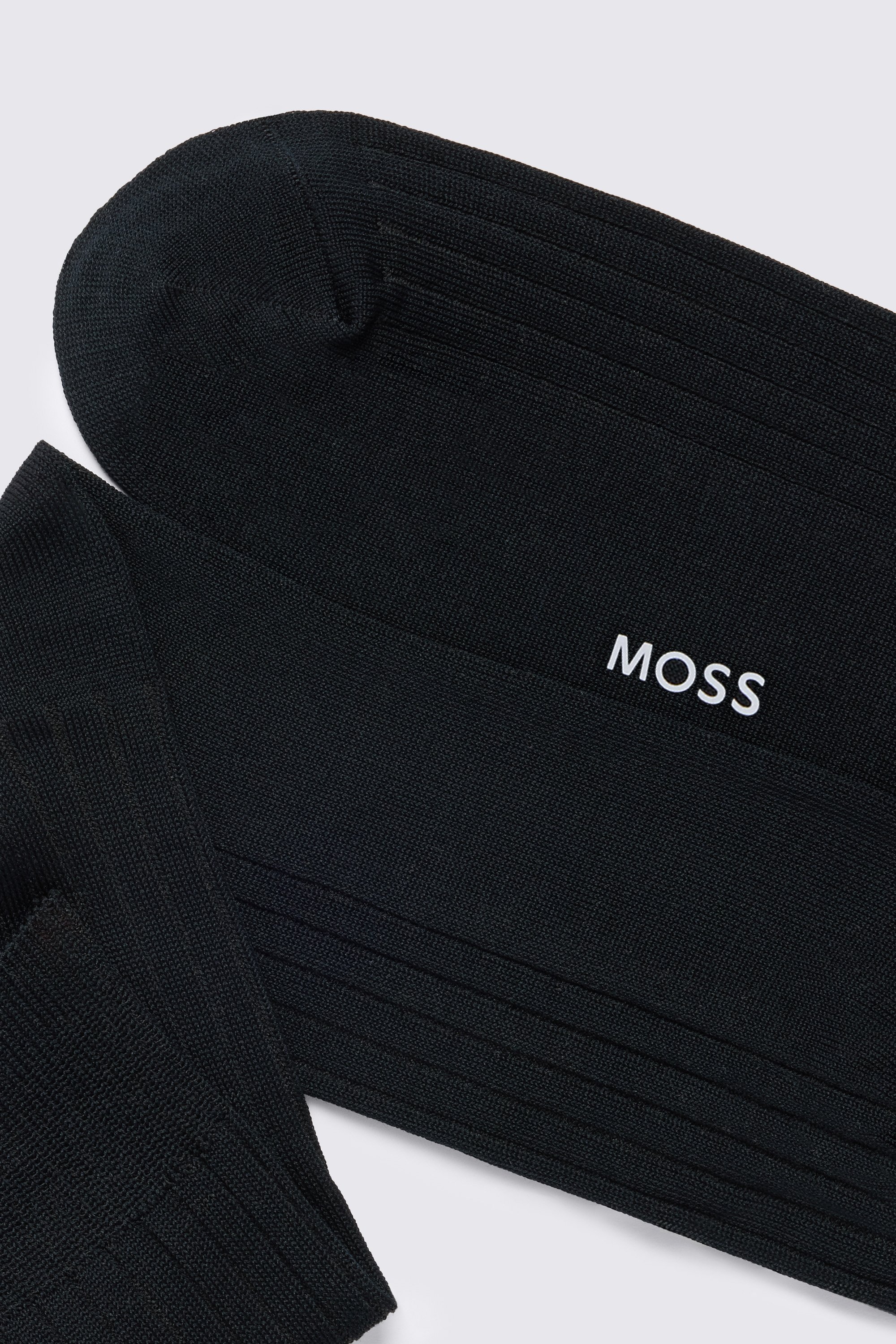 Midnight Mercerised Ribbed Sock