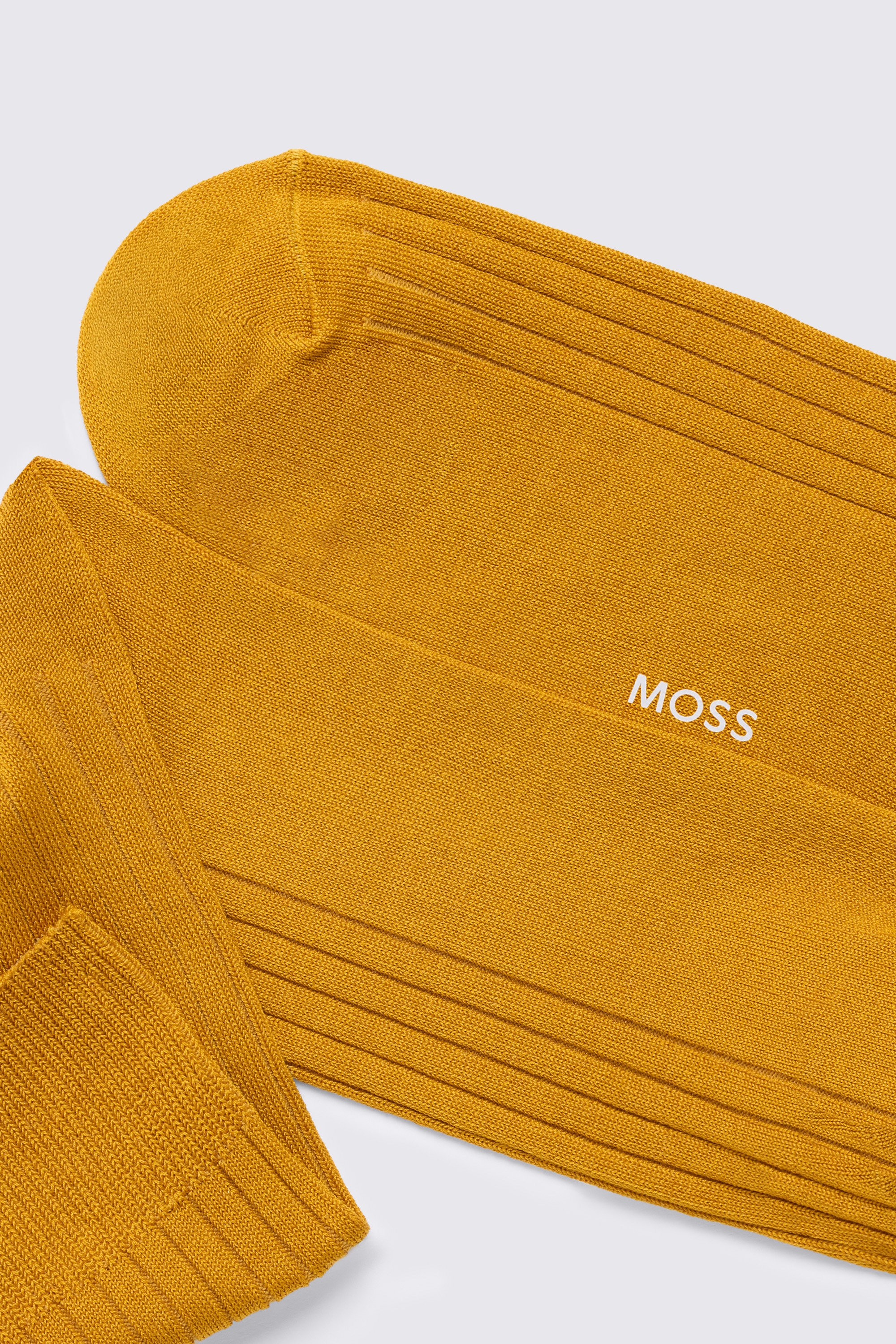 Gold Mercerised Ribbed Sock