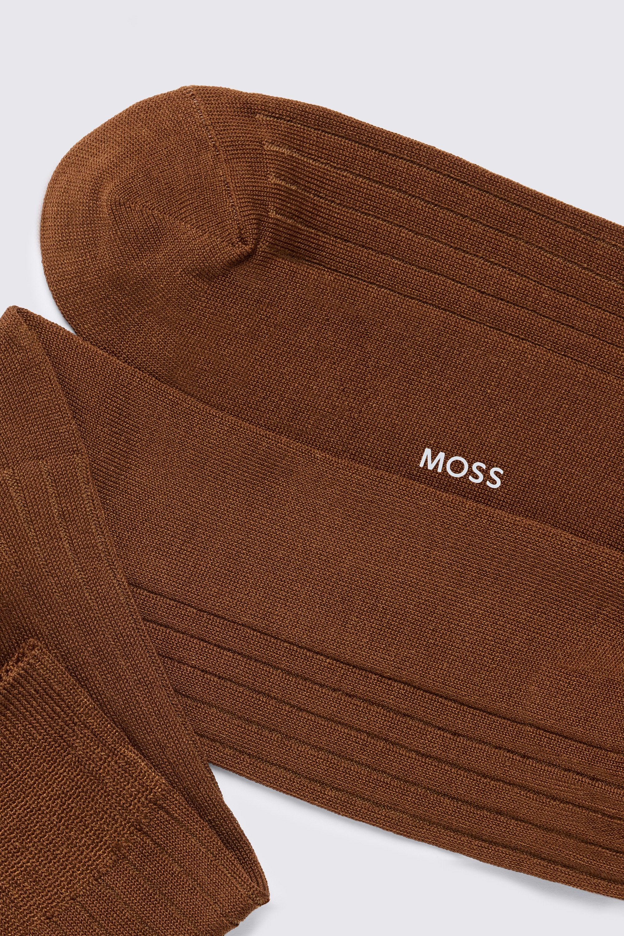 Chestnut Mercerised Ribbed Sock