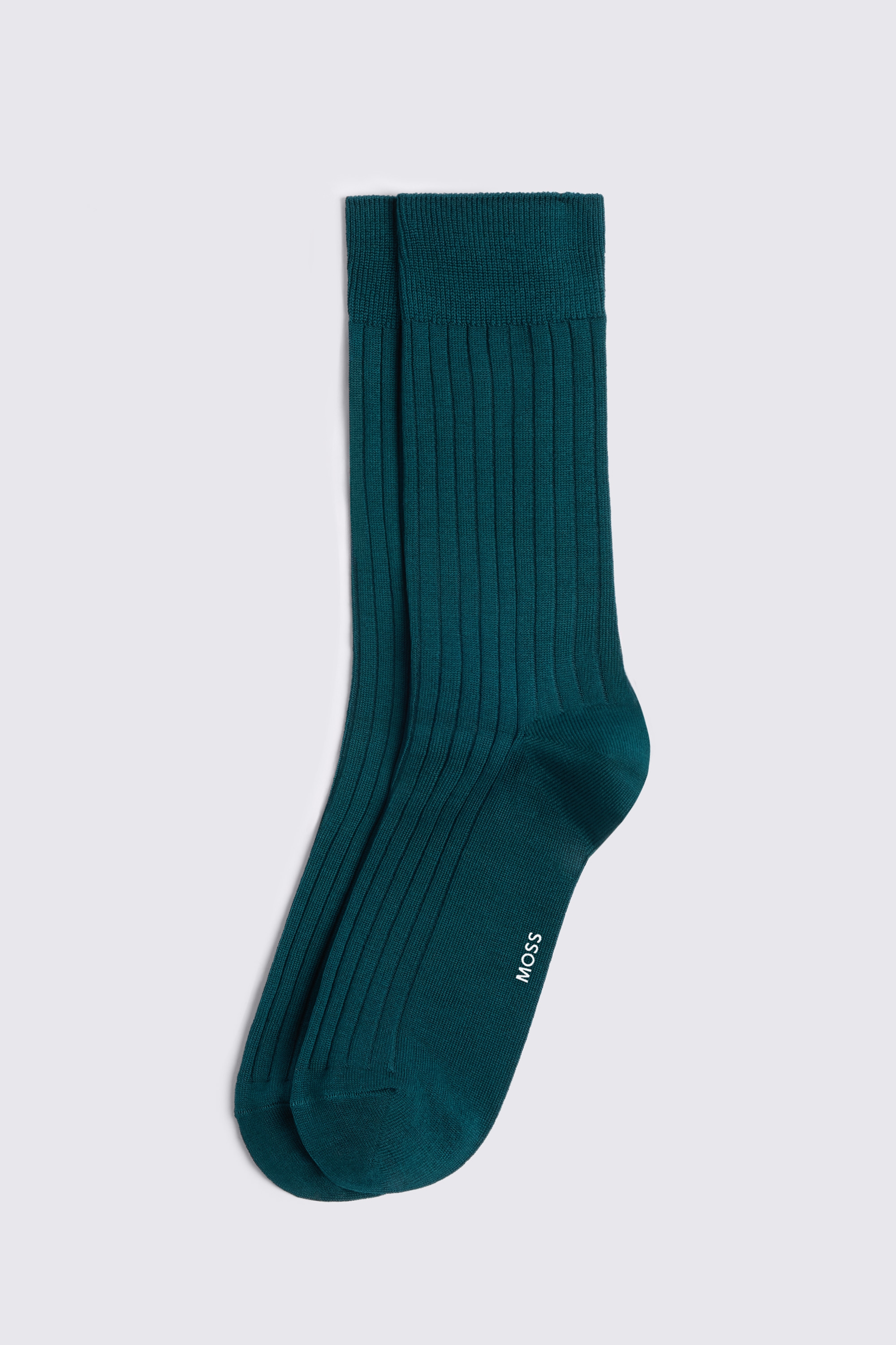 Pine Green Mercerised Ribbed Socks