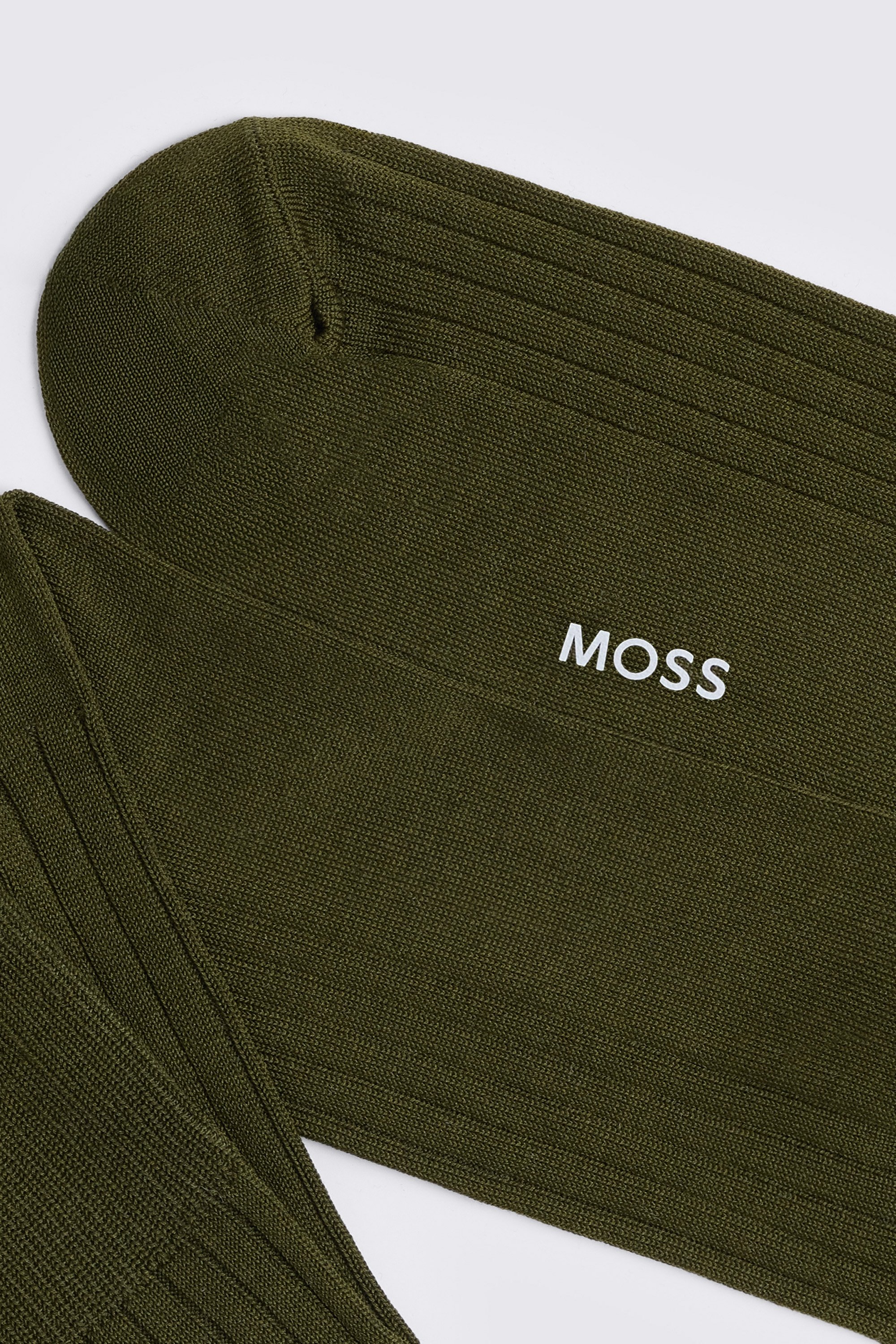 Khaki Mercerised Ribbed Sock
