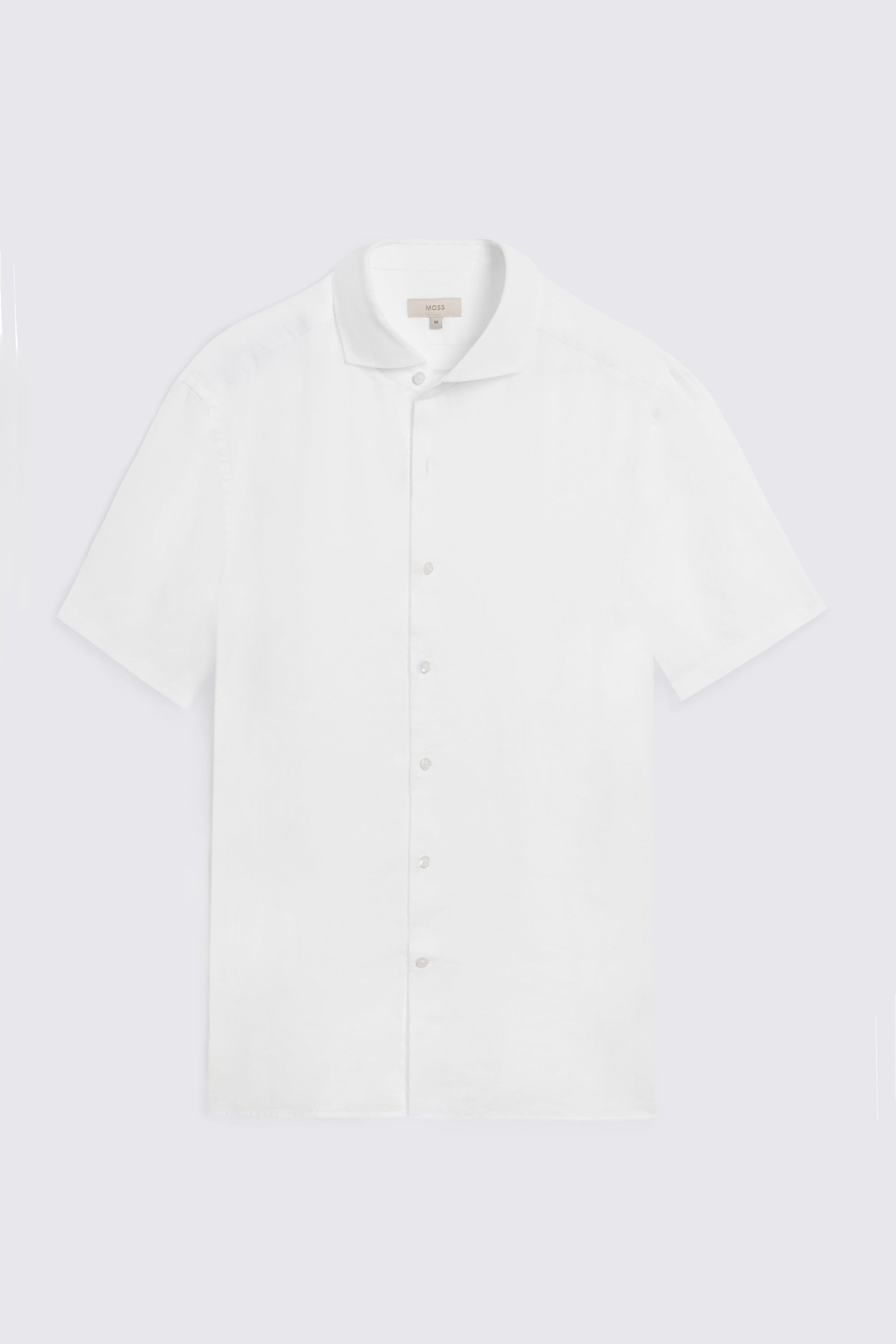 White Short Sleeve Linen Shirt