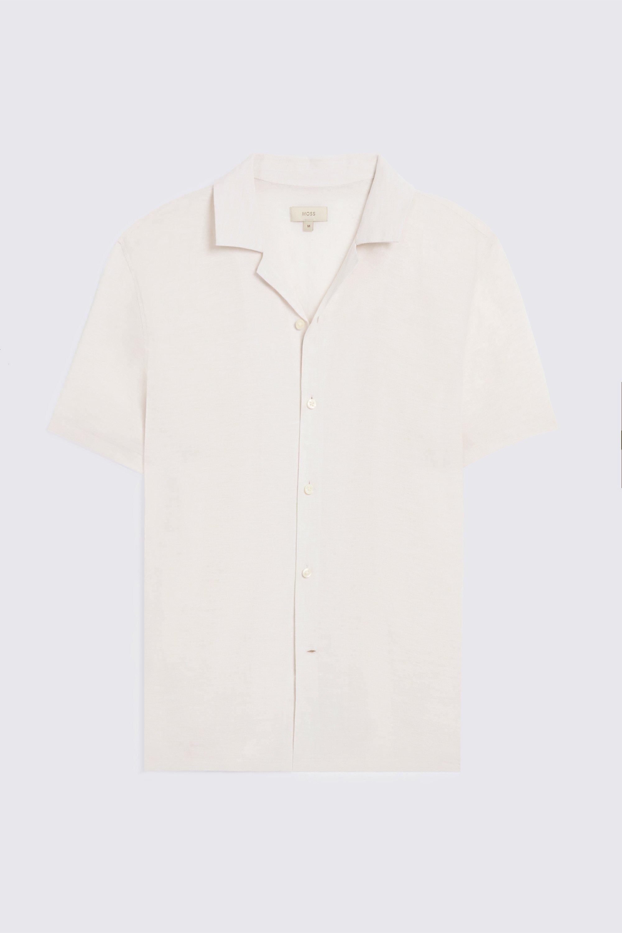 Off White Short Sleeve Cuban Linen Shirt