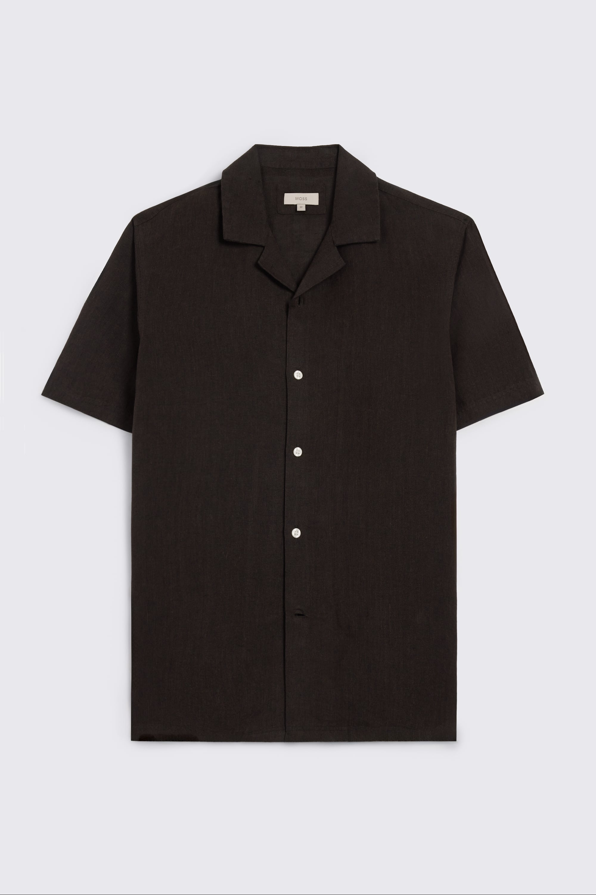 Chocolate Linen Cuban Collar Shirt