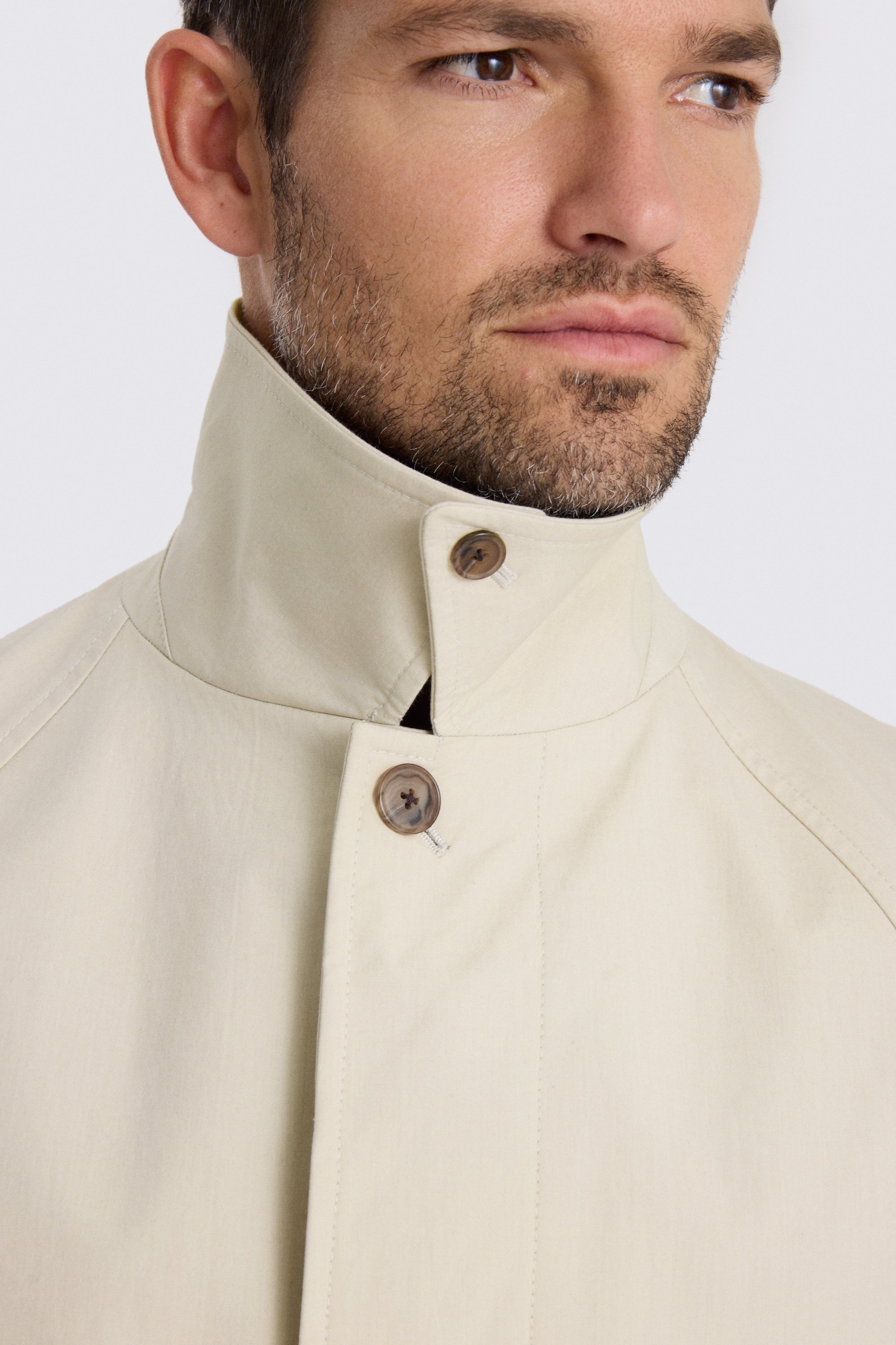 Light Taupe Oversized Cotton Raincoat 