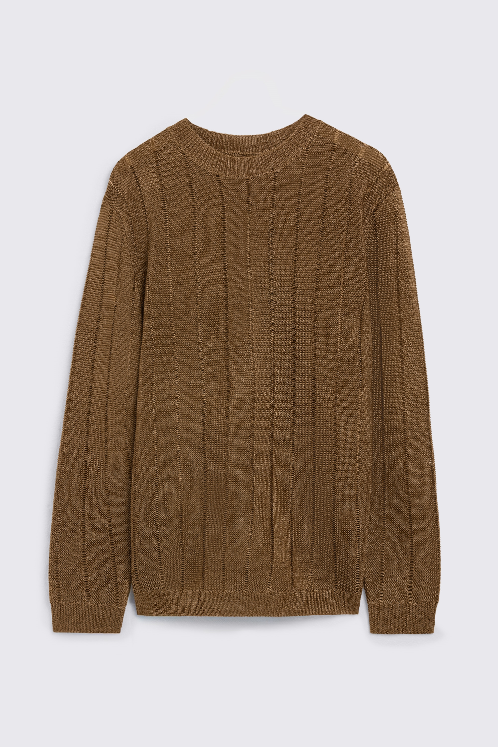 Copper Metallic Crew Neck Jumper