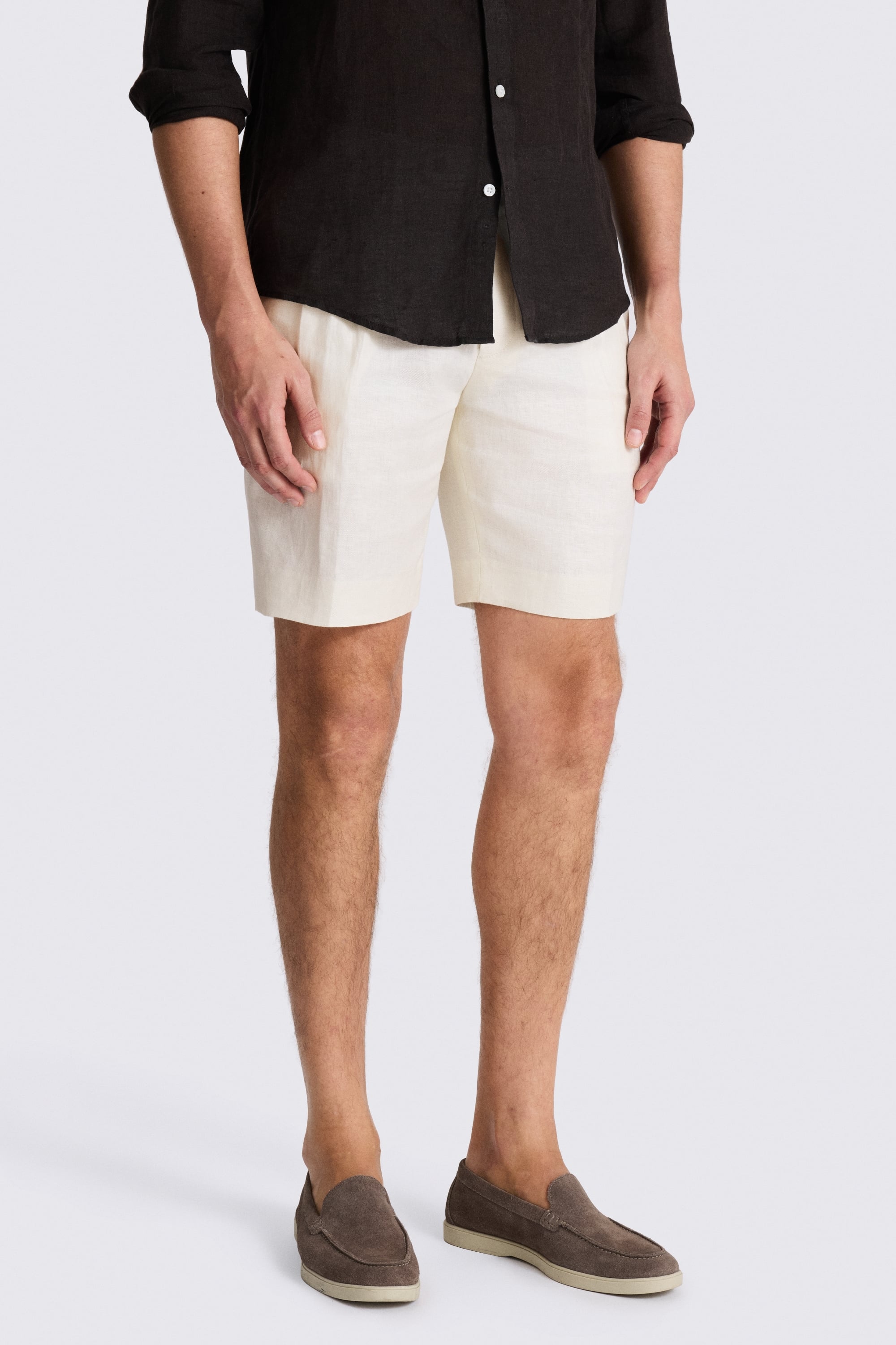 Off White Linen Shorts 