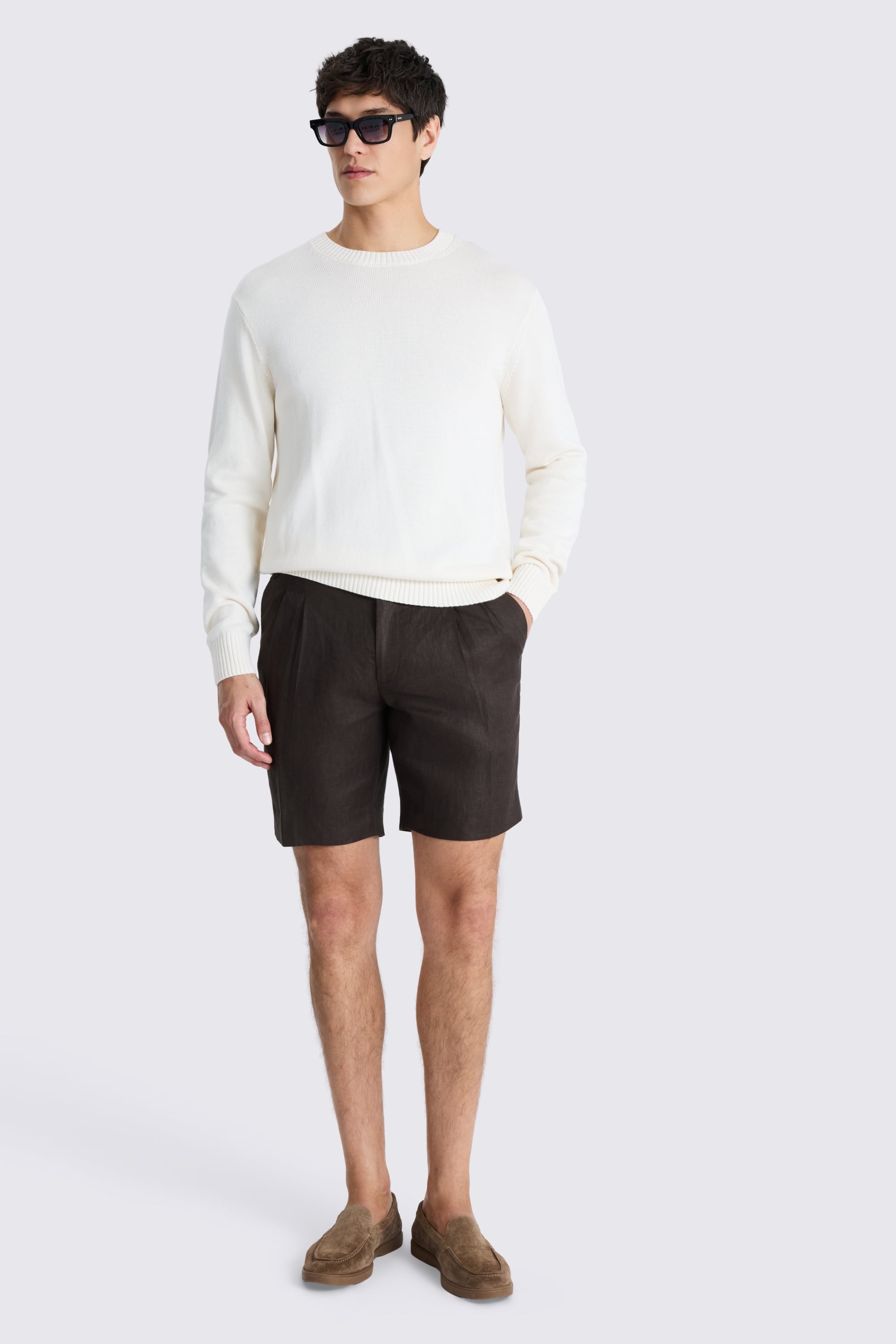Brown Linen Shorts