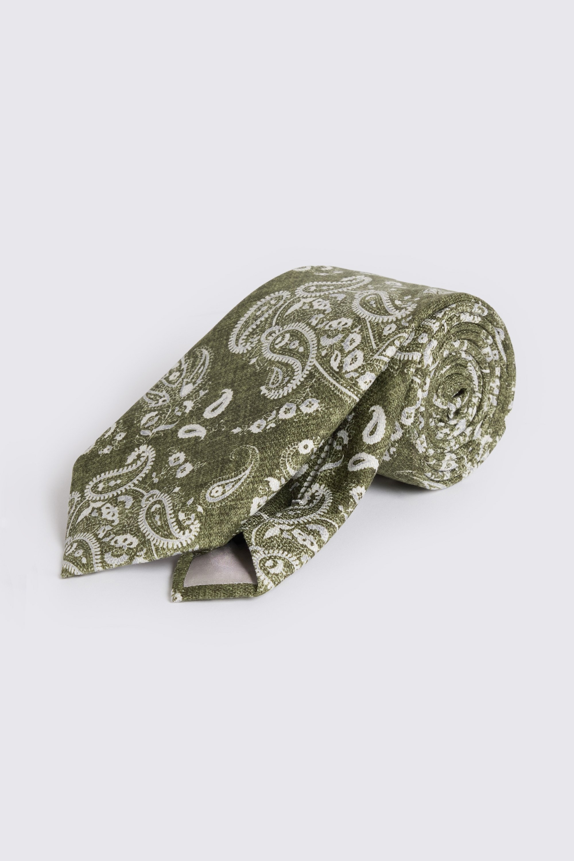 Bottinelli Dark Green Silk Paisley Tie