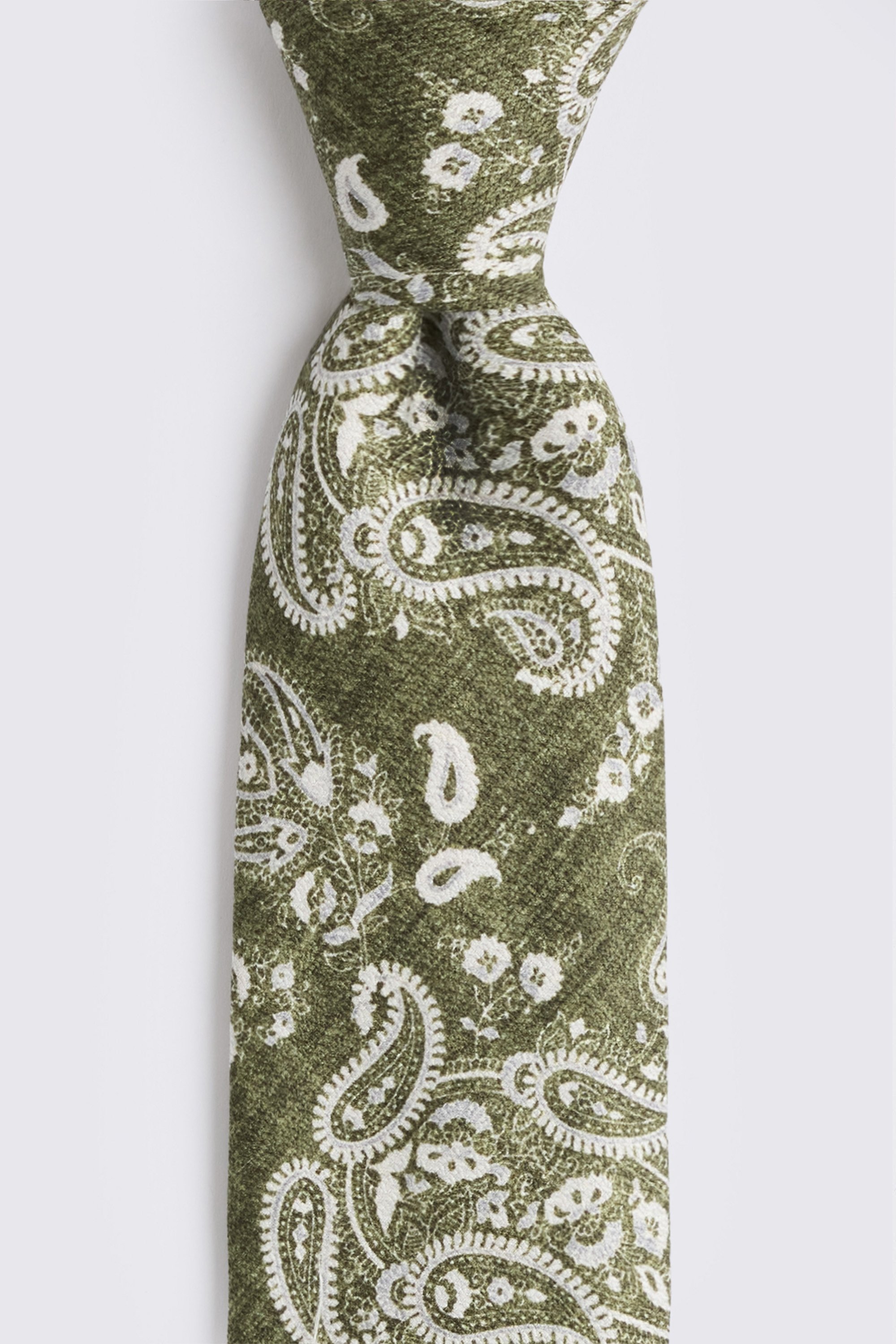 Bottinelli Dark Green Silk Paisley Tie