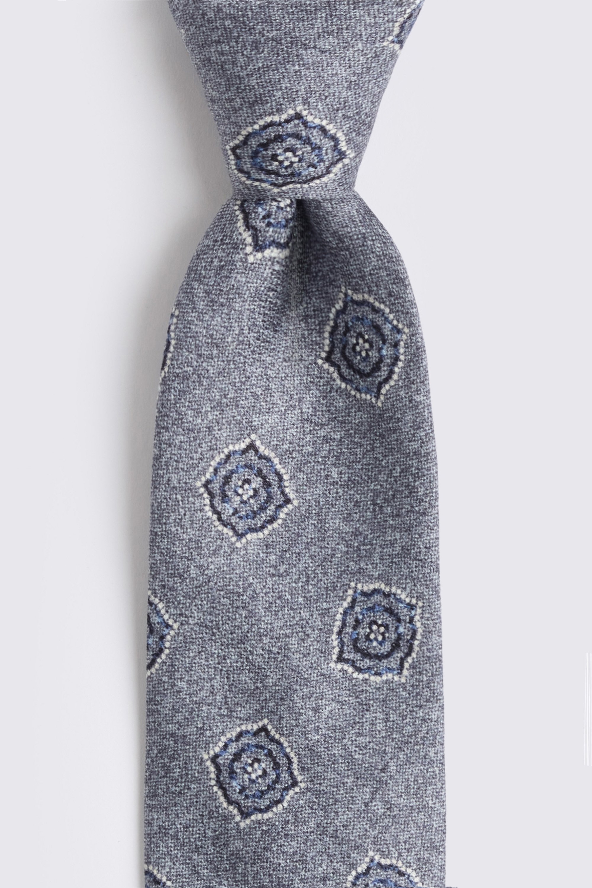 Bottinelli Blue Silk Medallion Tie