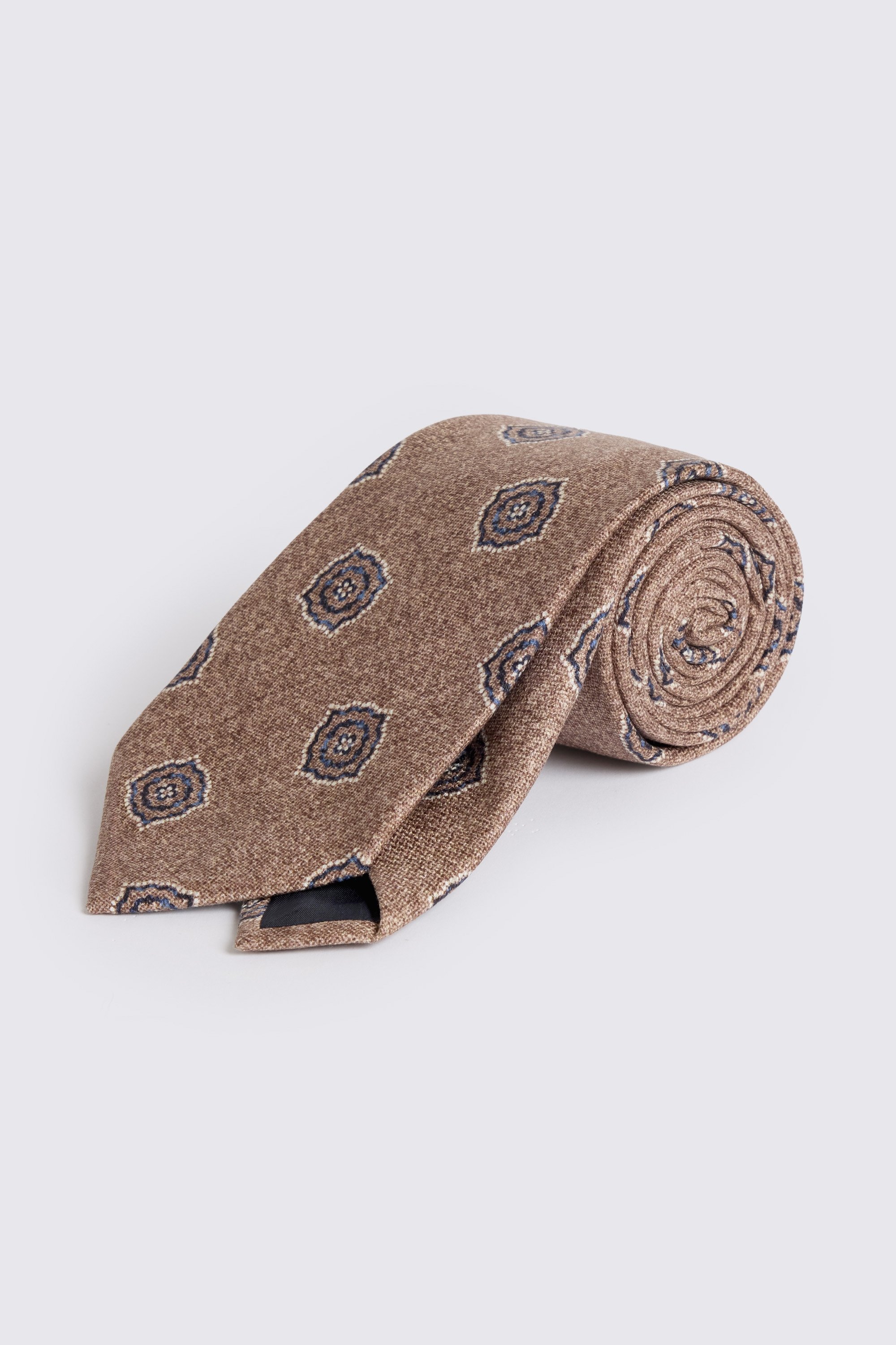 Bottinelli Mid Brown Silk Medallion Tie