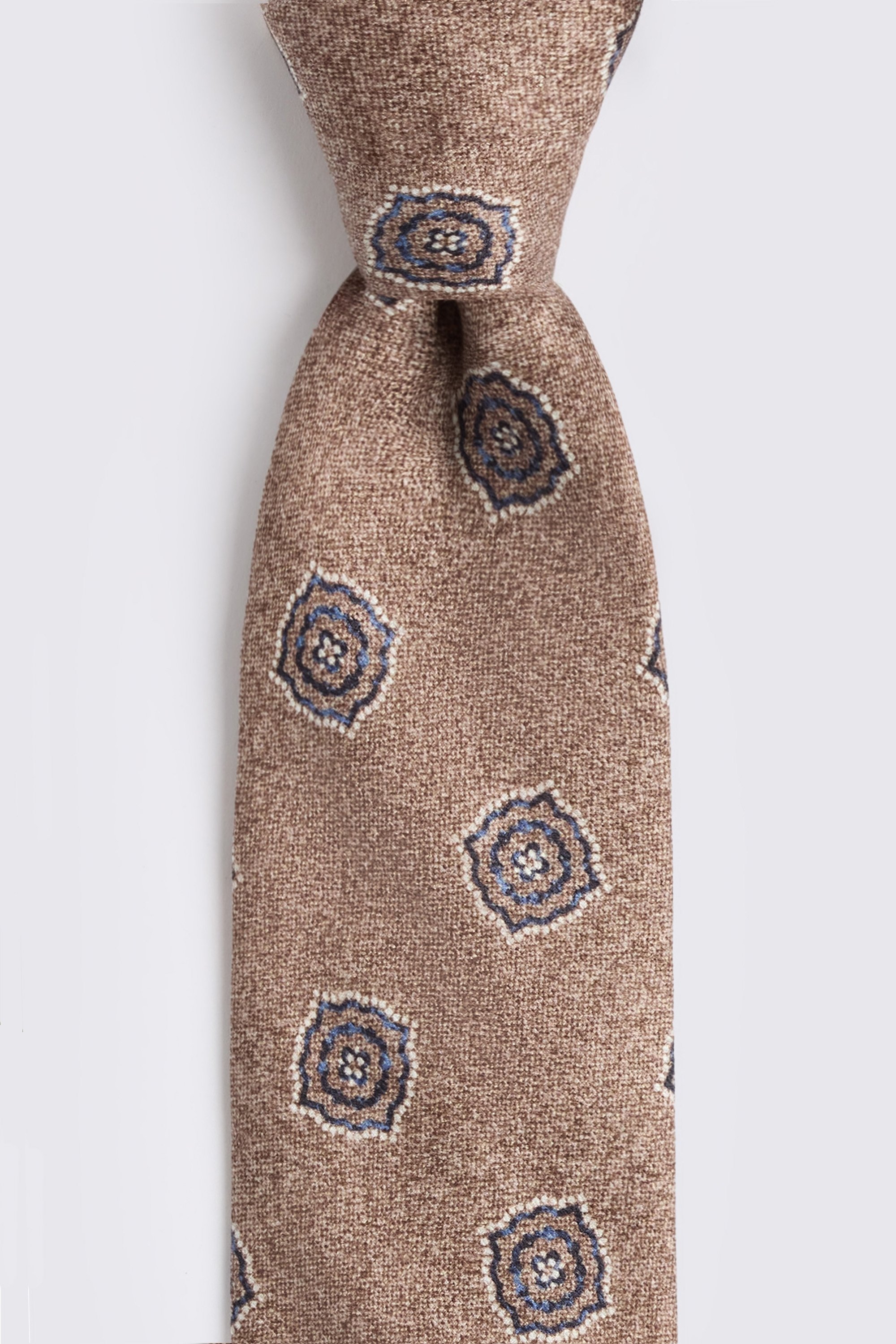 Bottinelli Mid Brown Silk Medallion Tie