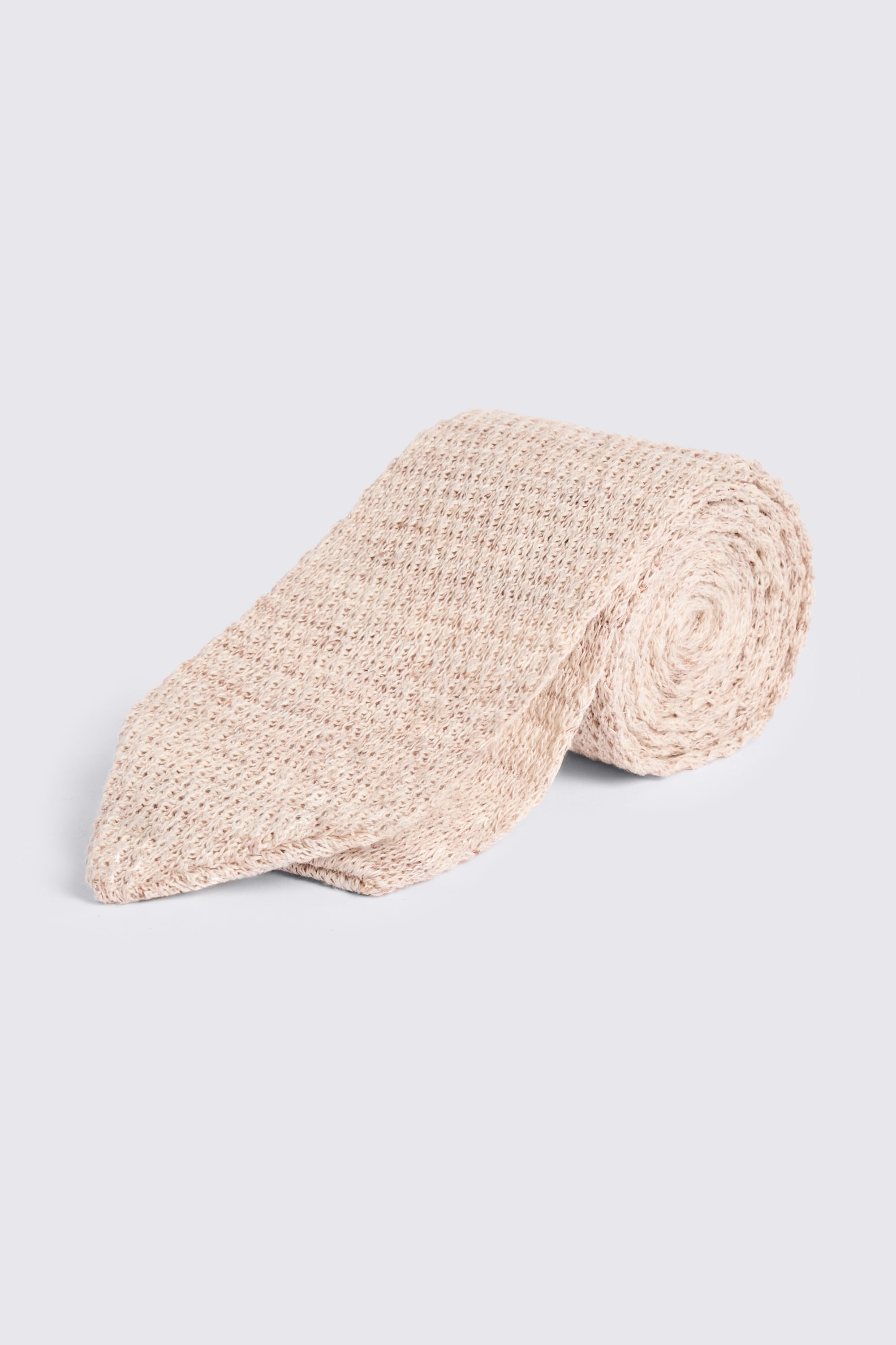 Off White Linen Knitted Tie