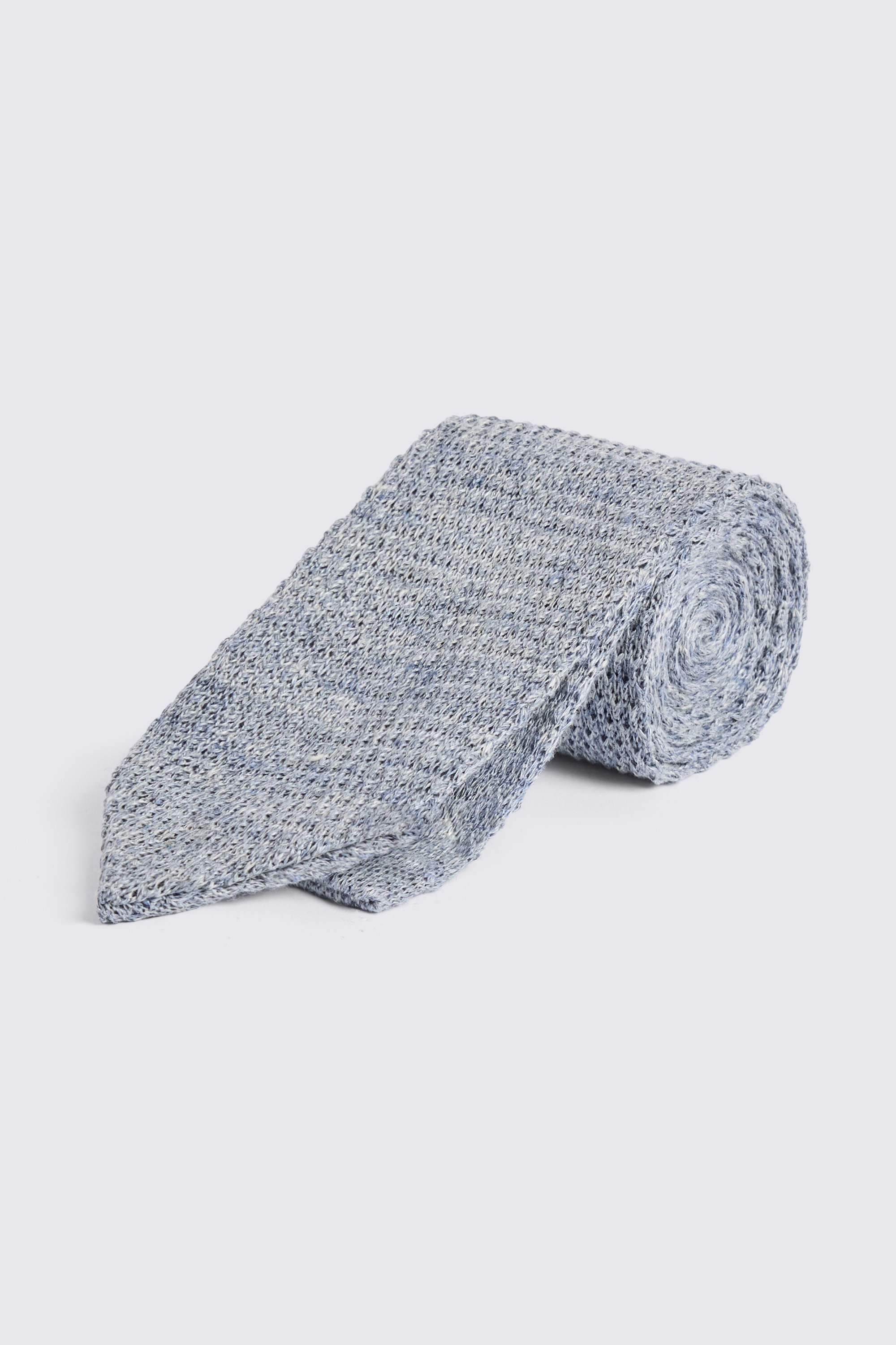 Blue Linen Knitted Tie