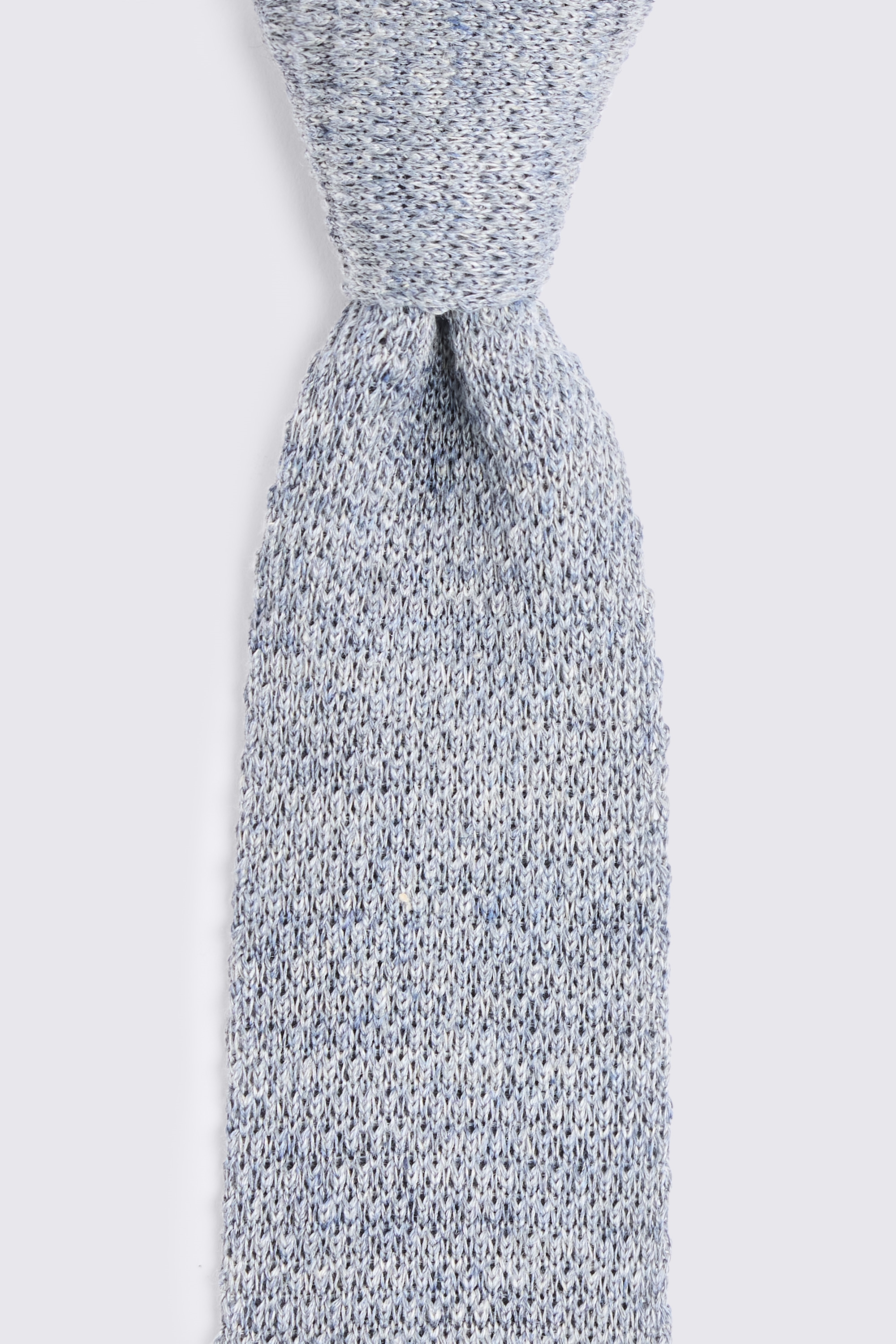Blue Linen Knitted Tie