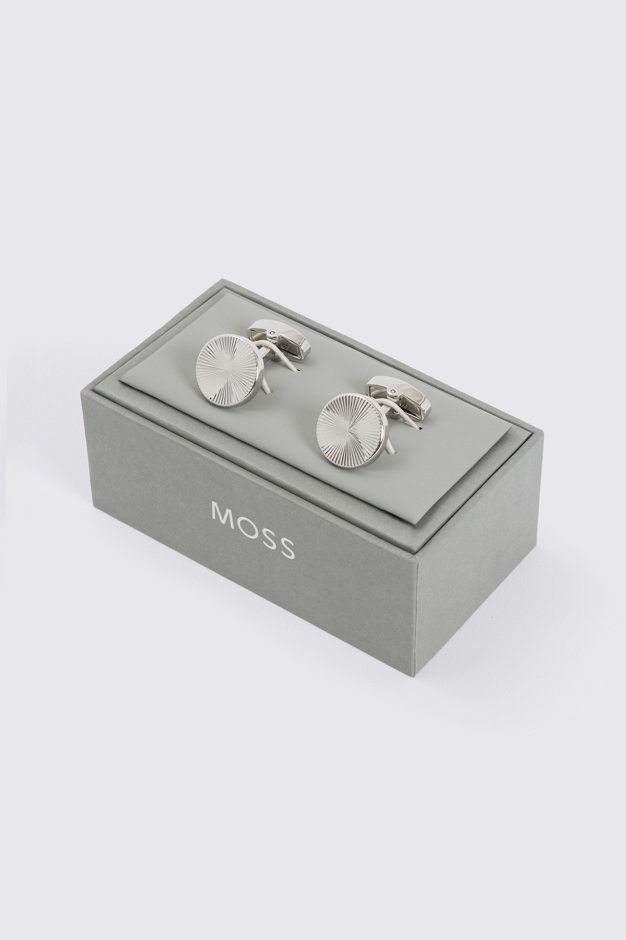 Silver Round Pinwheel Cufflinks