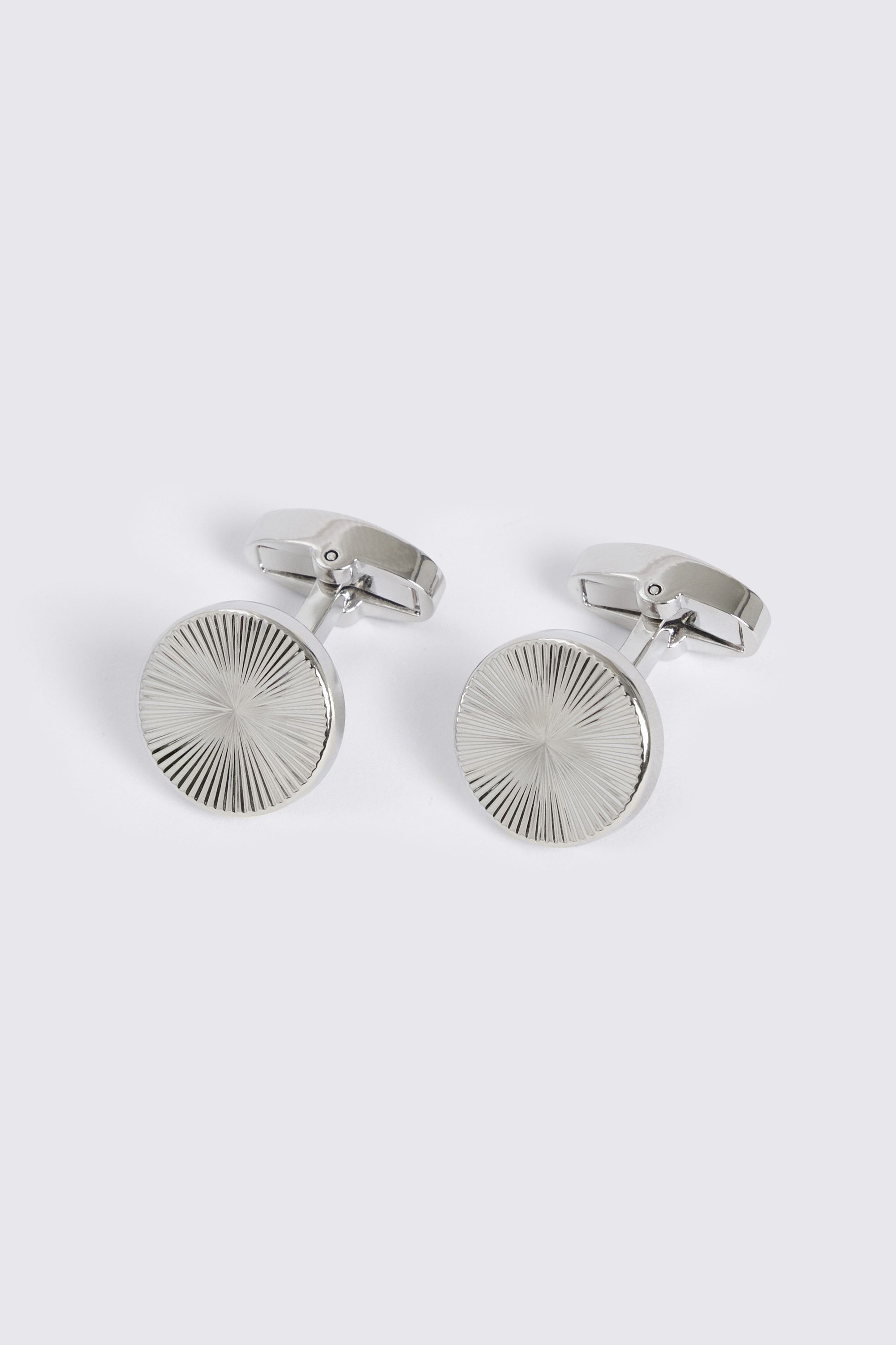 Silver Round Pinwheel Cufflinks