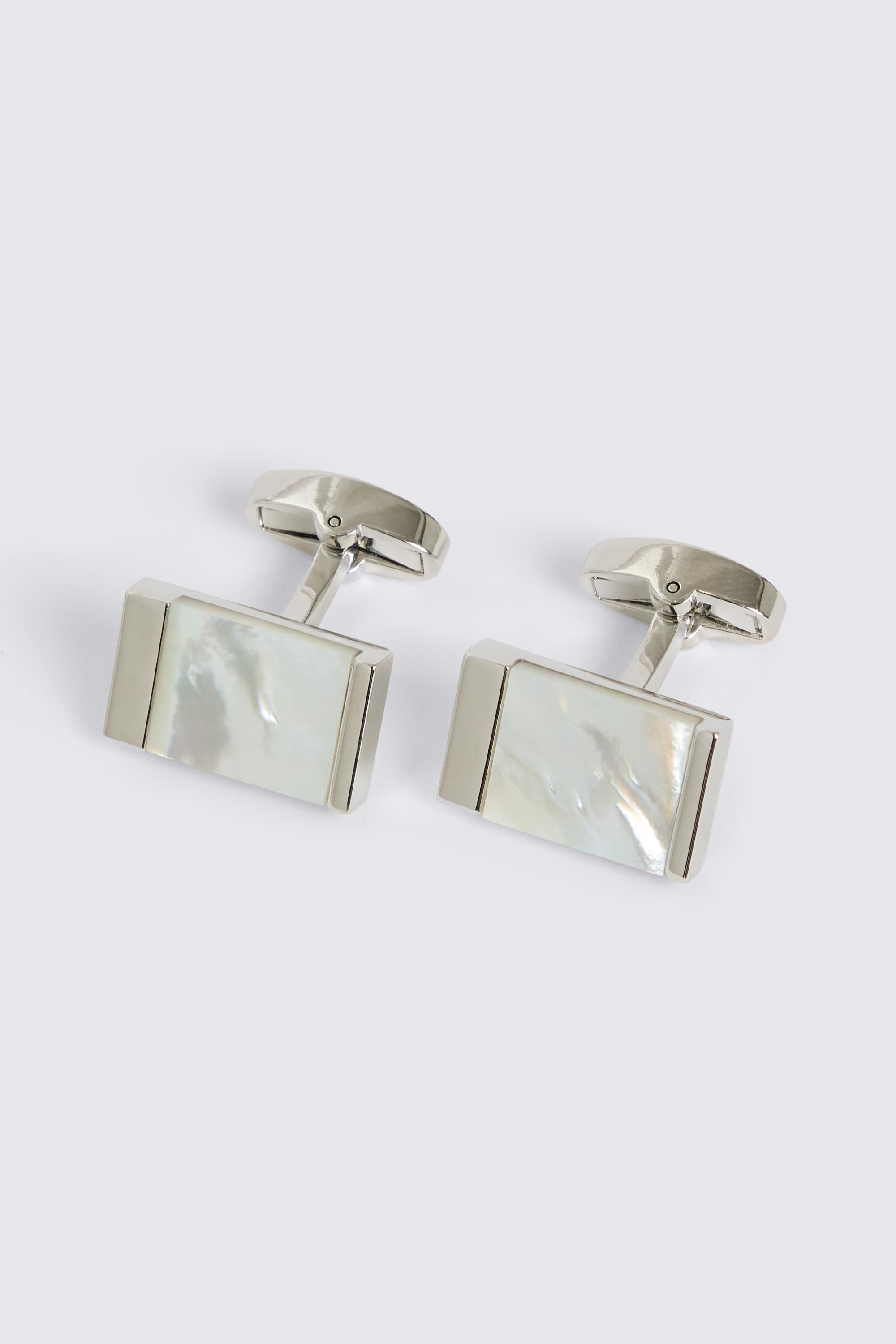 Silver Mother of Pearl Rectangle Cufflinks