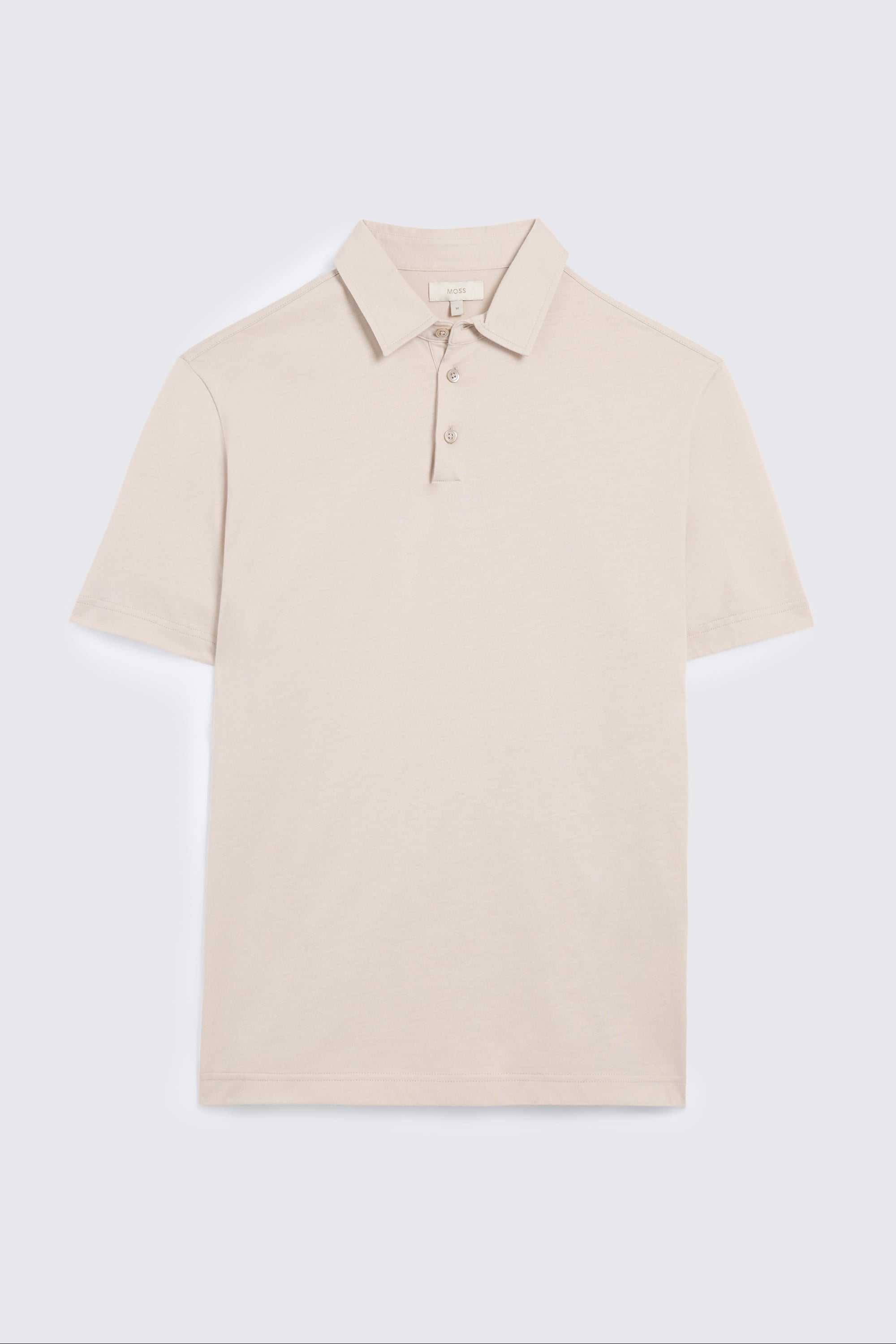 Oatmeal Cotton Jersey Polo Shirt